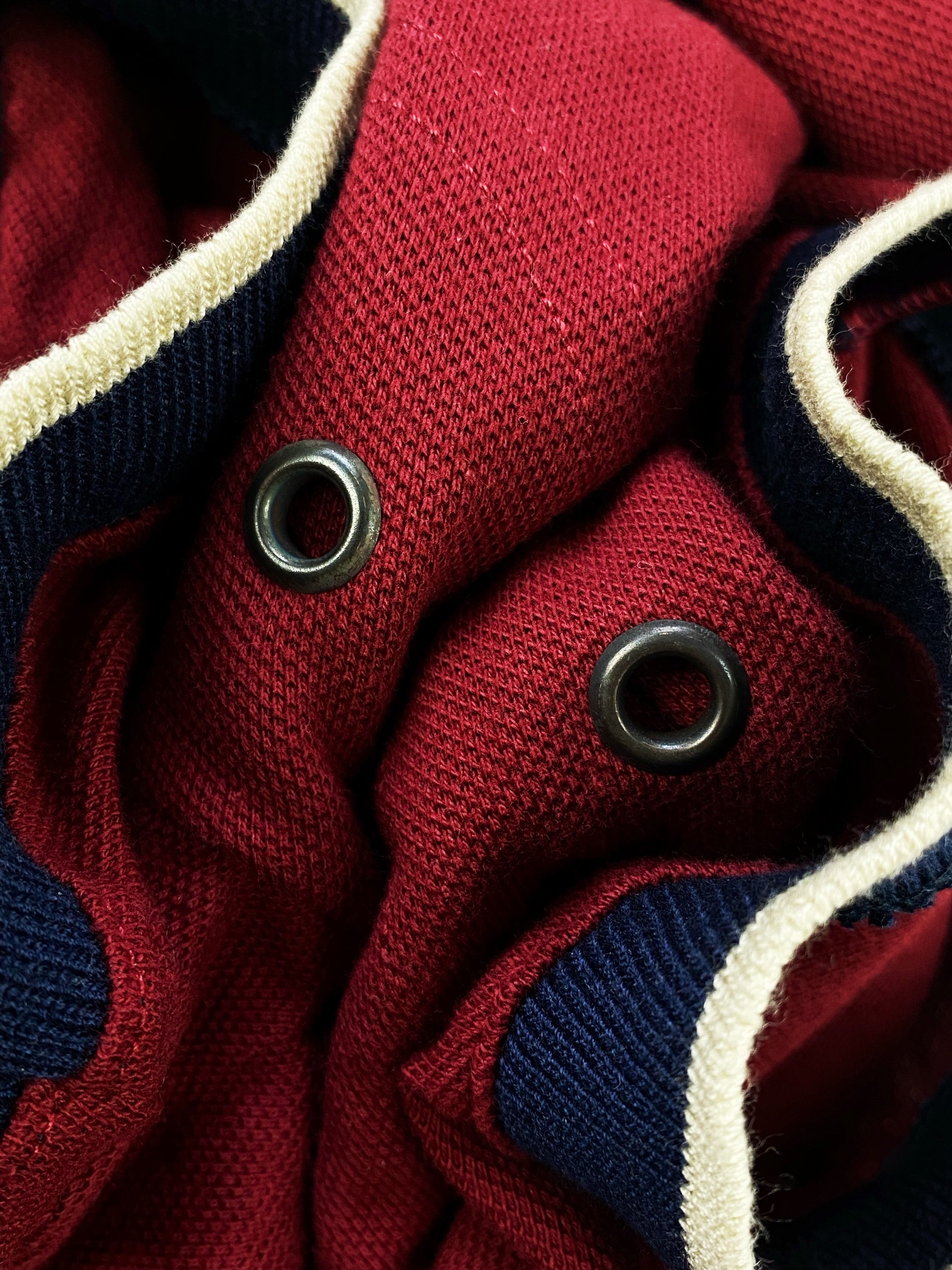 00s Prada Sport Linea Rossa Cherry Red Striped Polo