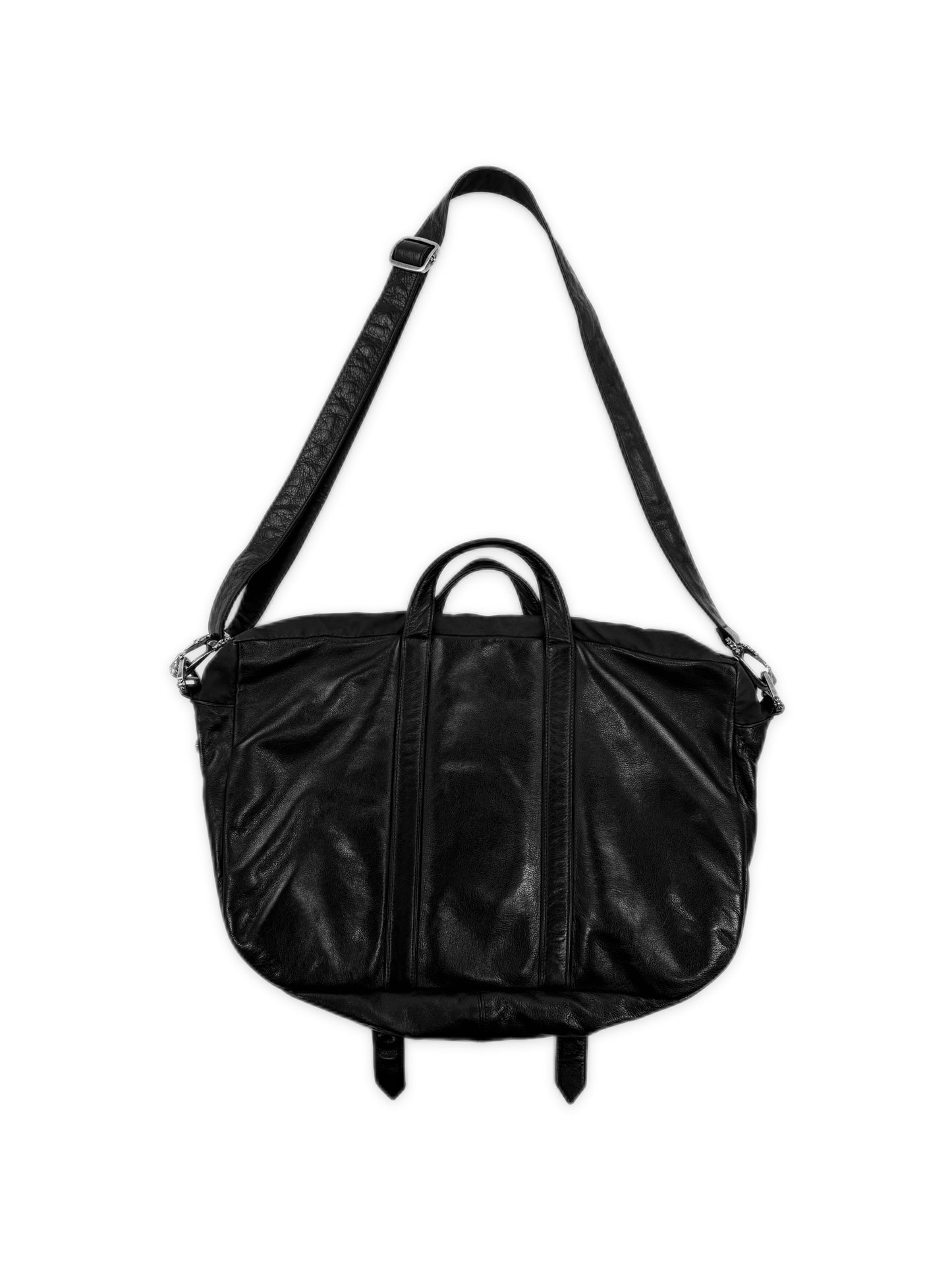 Chrome Hearts Cemetery Leather Cross Patch XL Messenger Crossbody Bag