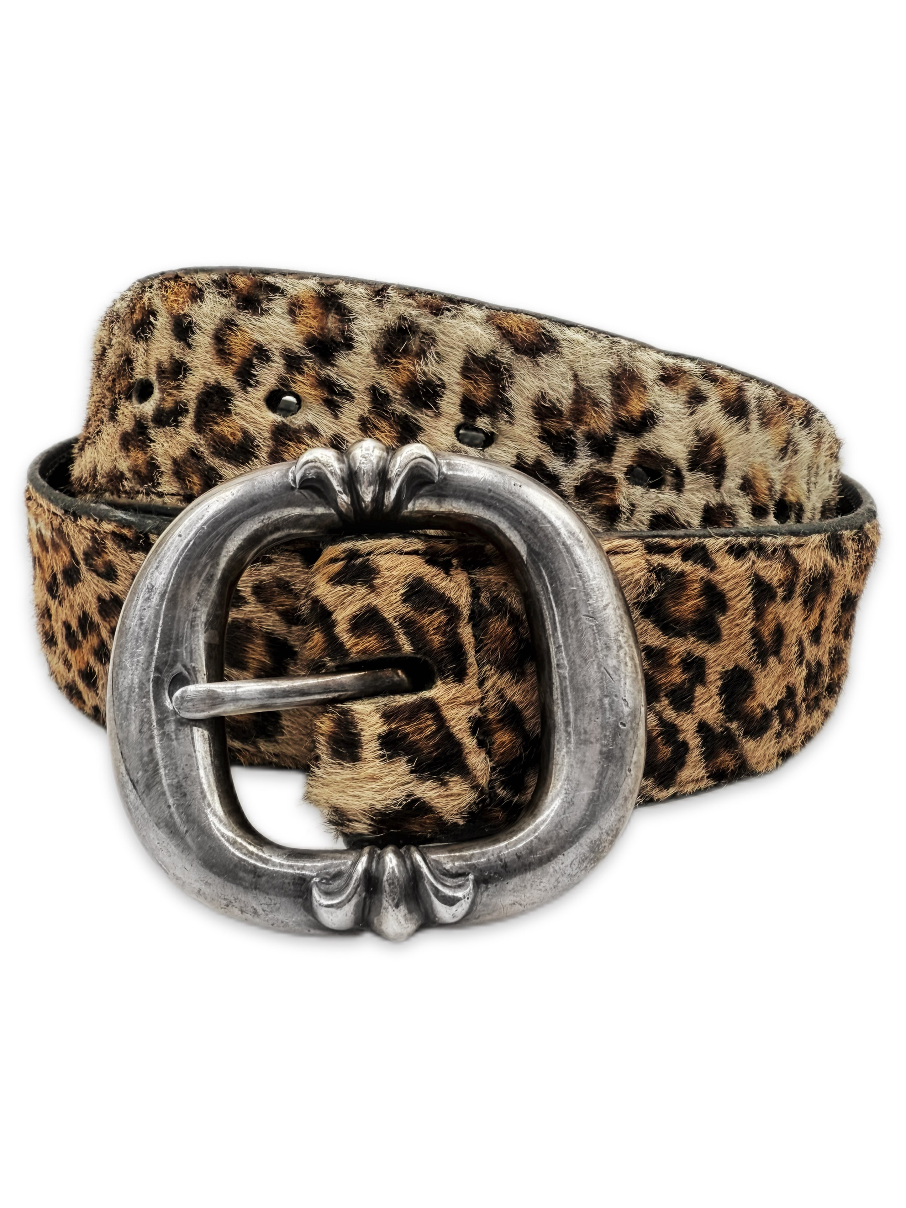 Chrome Hearts Leopard / Cheetah Gunslinger Pony Hair Belt