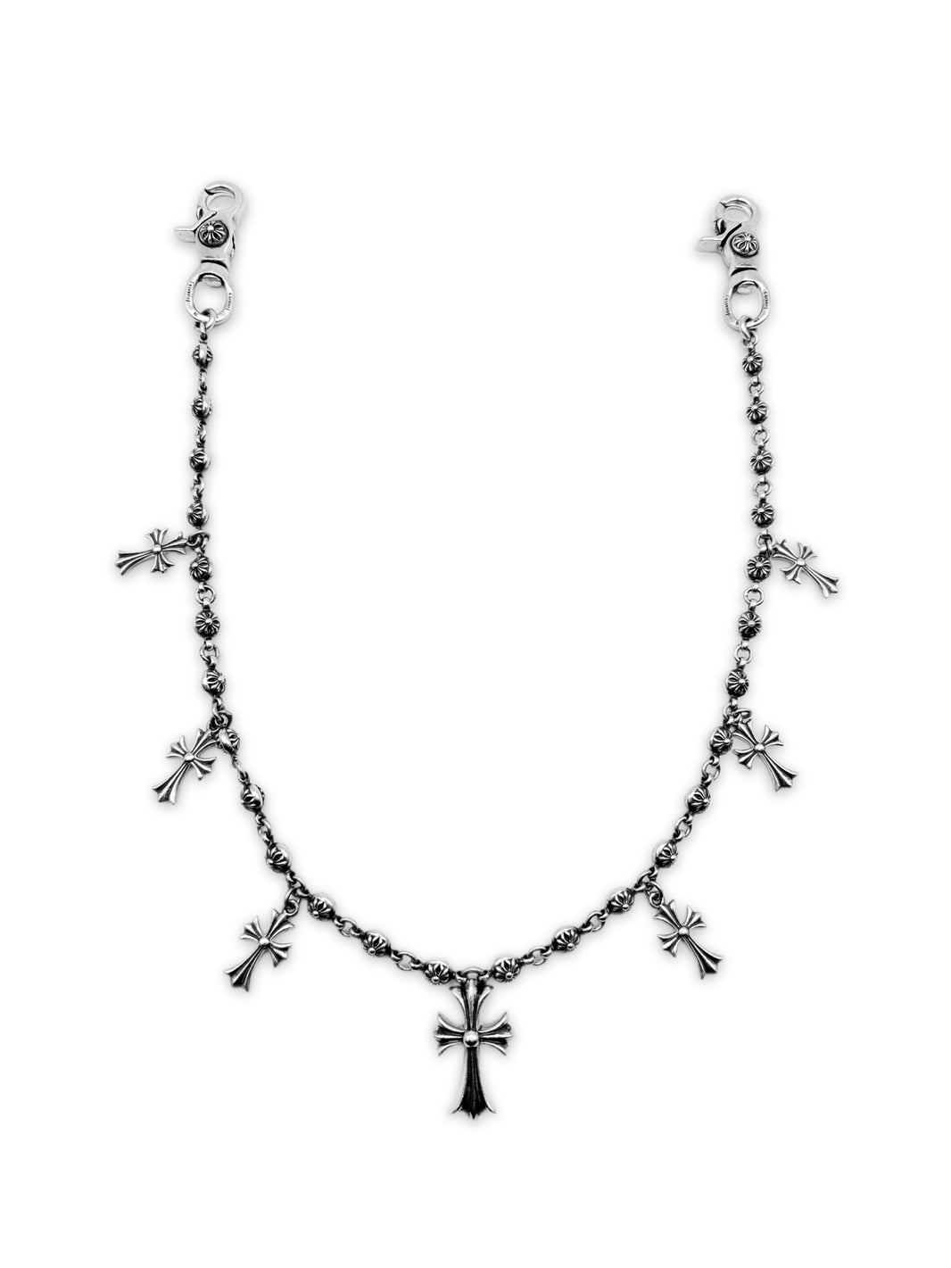 Chrome Hearts Cross Pendant 26 in Cross Ball . Double Lobster Wallet Chain