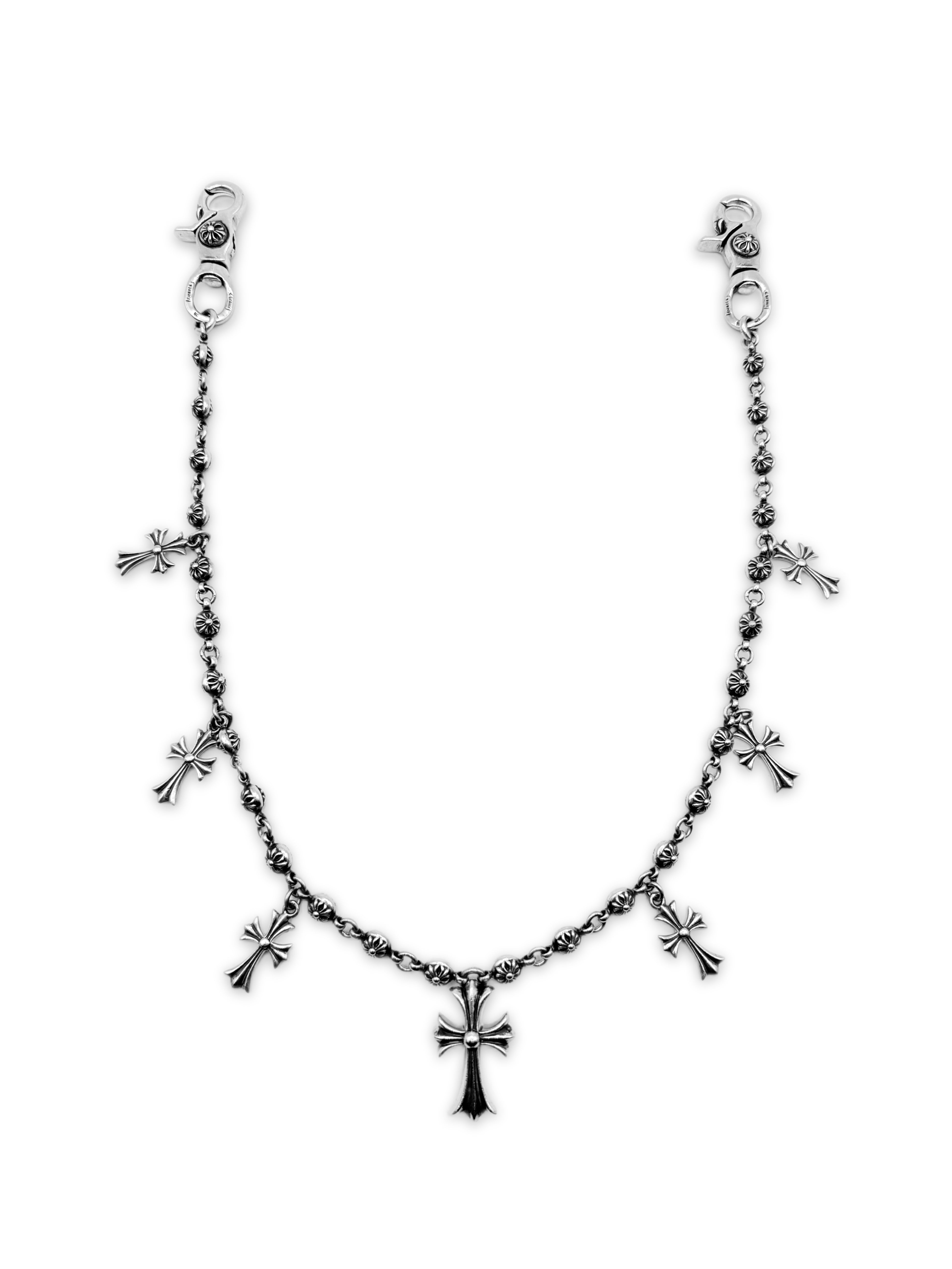 Chrome Hearts Cross Pendant 26 in Cross Ball . Double Lobster Wallet Chain