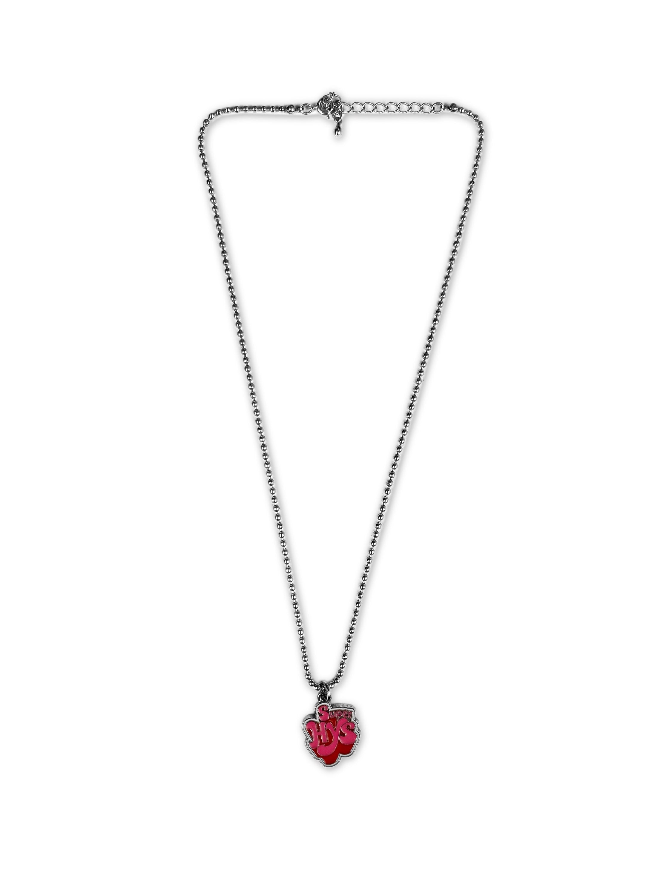 00s Hysteric Glamour ‘Super Hys’ Hot Pink Two Tone Necklace