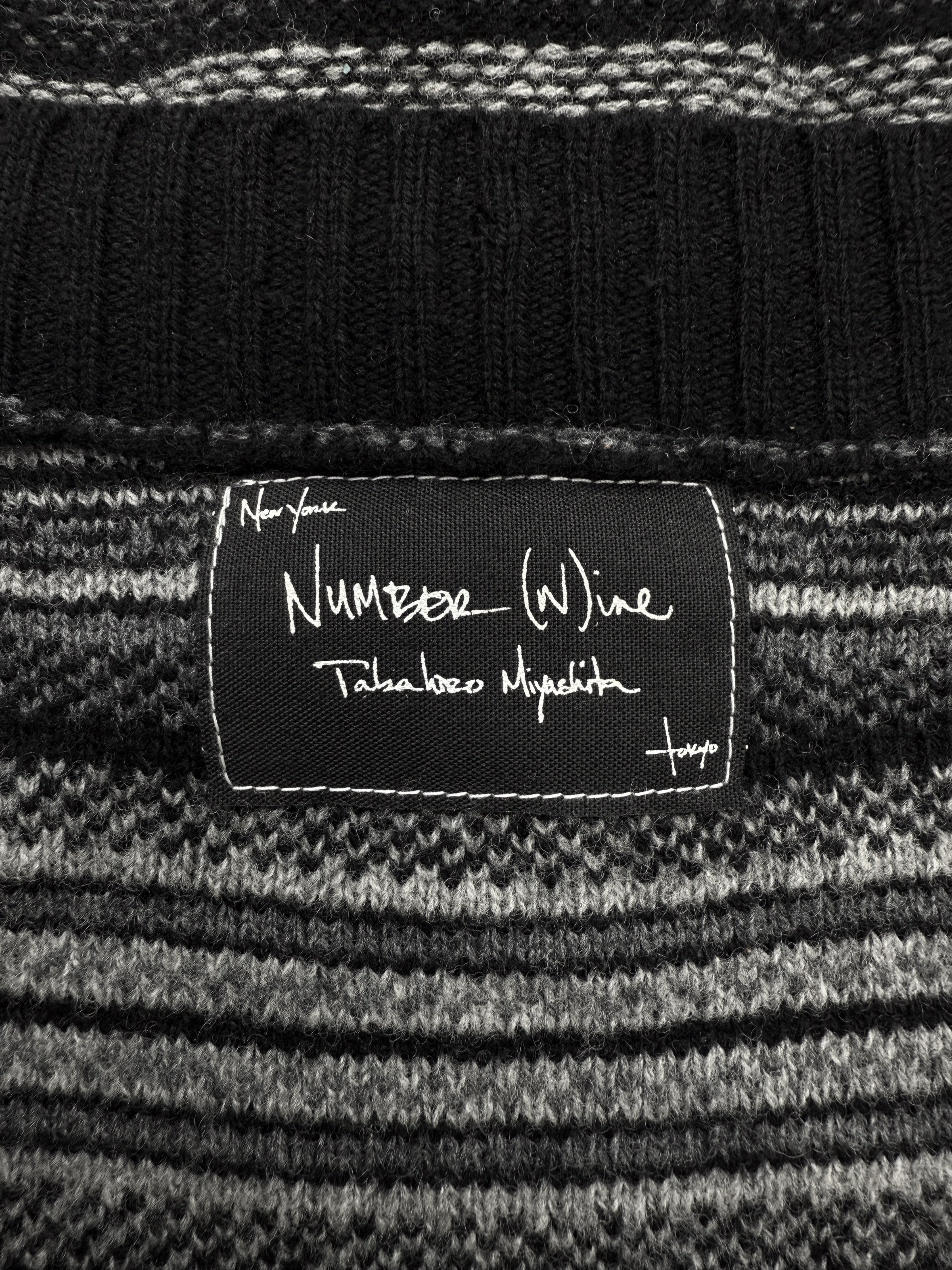 AW07 Number (N)ine ‘Love God Murder’ Striped Wool Cardigan