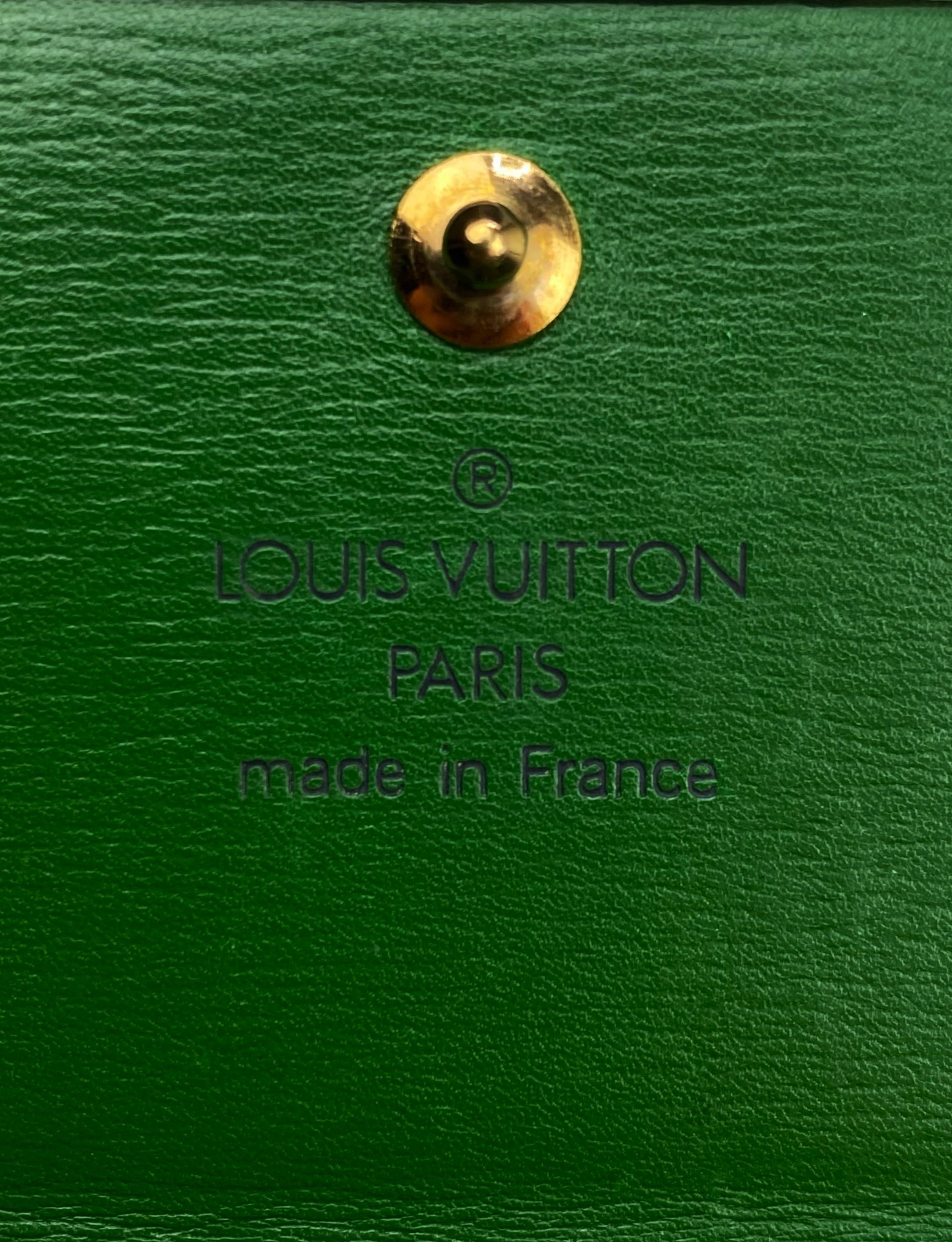 Louis Vuitton Pine Green Epi LV Embossed Logo Trifold Wall
