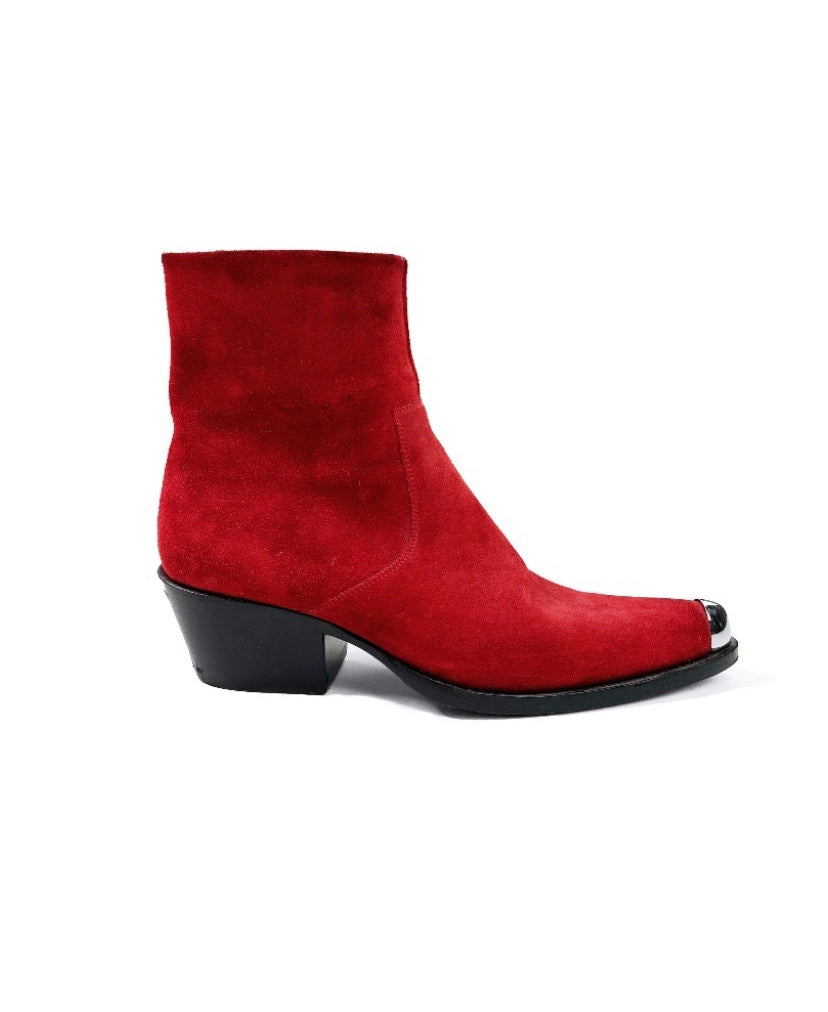 CK205W39NYC by Raf Simons Cal Clute Metal Toe Suede Boots