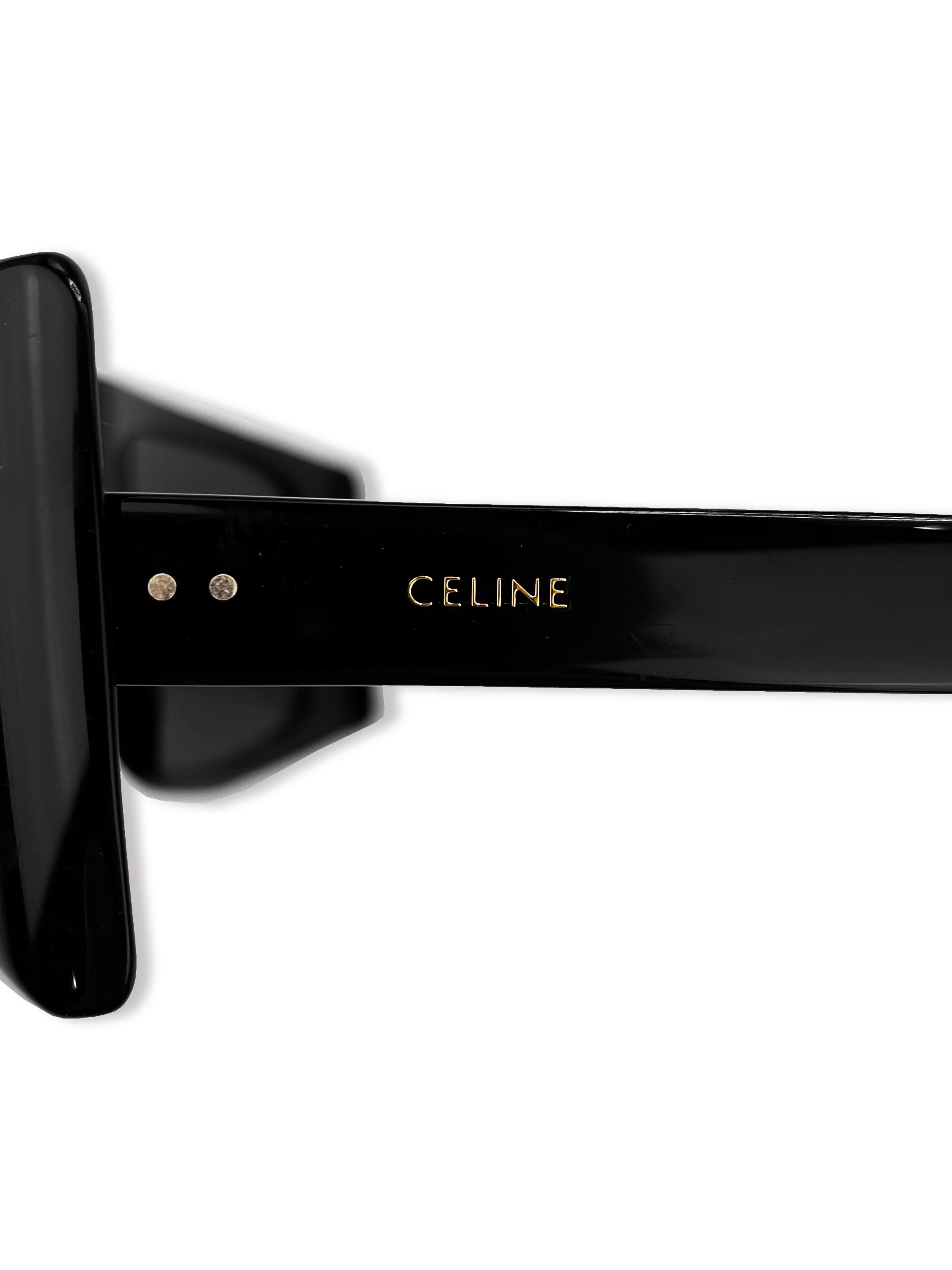 Celine Paris Glossy Black Boxy Sunglasses