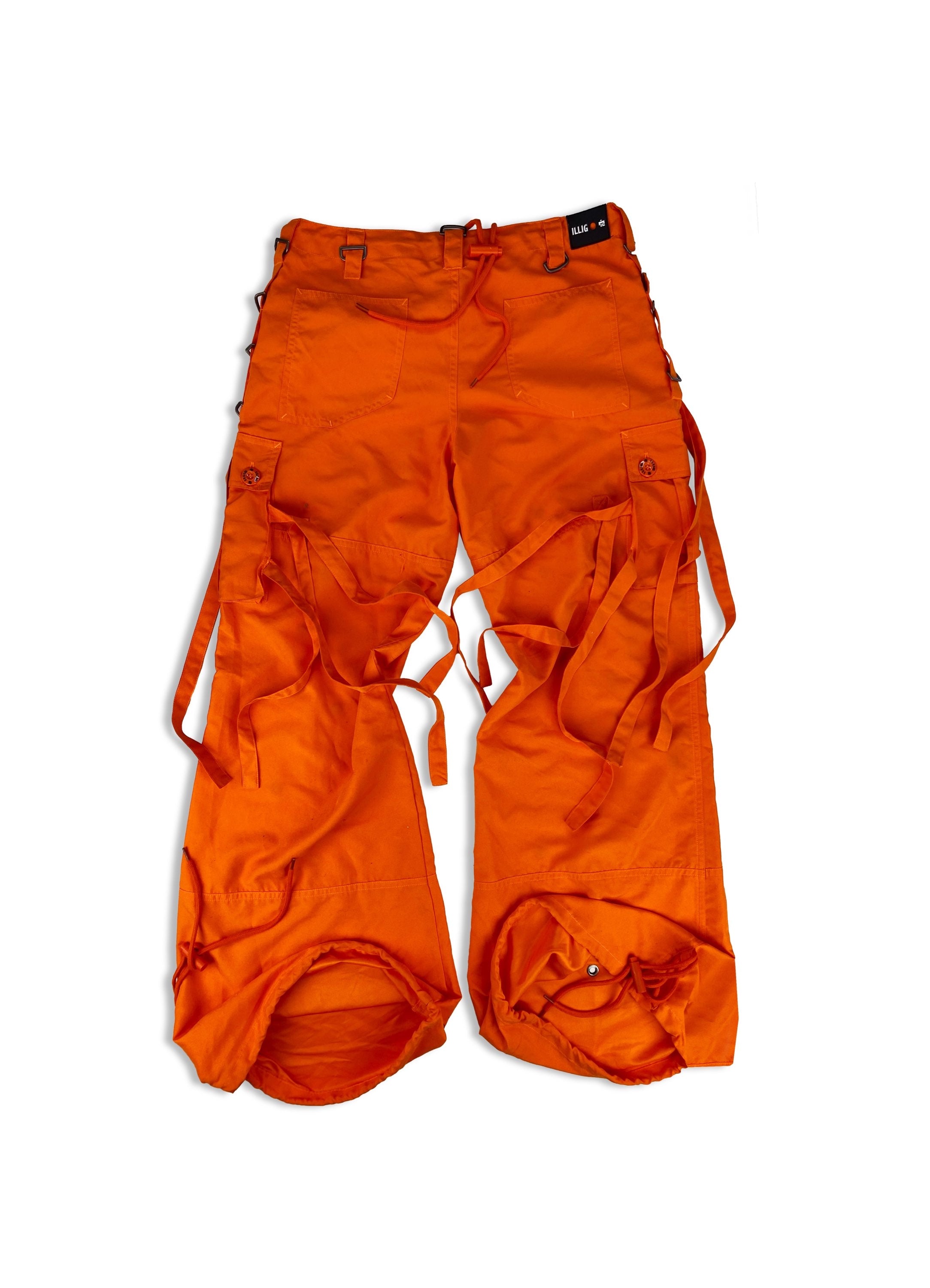 00s Illig ‘Parachute’ Bondage Neon Perforated Cargo Pants