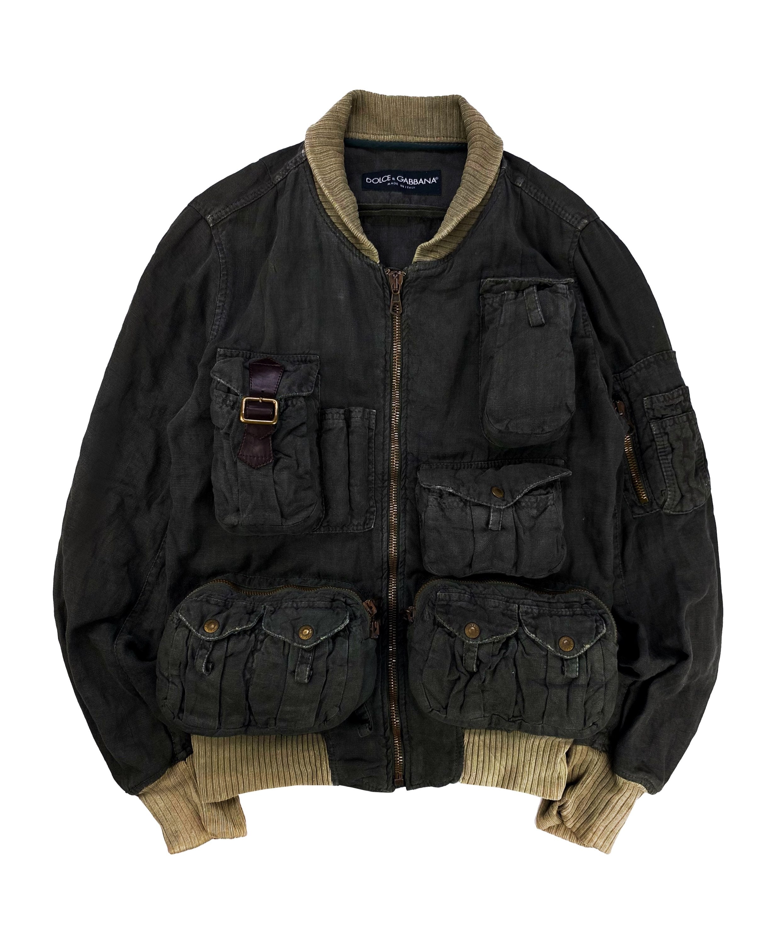 SS03 Dolce &amp; Gabbana ‘3D’ Cargo Pocket Metallic Hunting Jacket