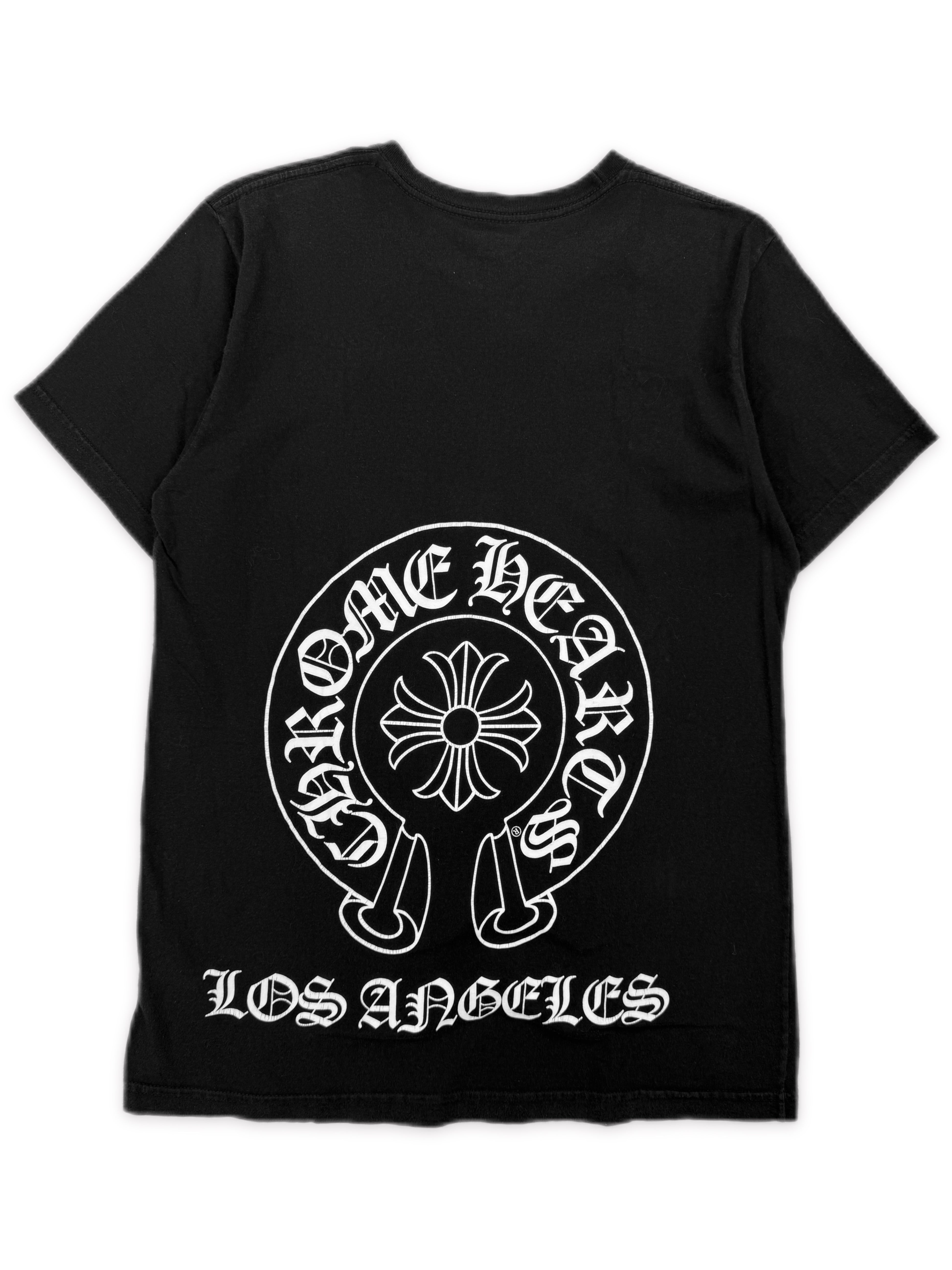 Chrome Hearts Los Angeles Exclusive Horseshoe Logo Black Faded T-Shirt
