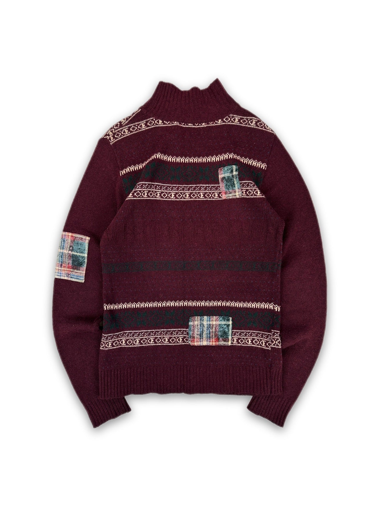 Raf by Raf Simons ‘Patchwork’ Striped Knitted Turtleneck Sweater