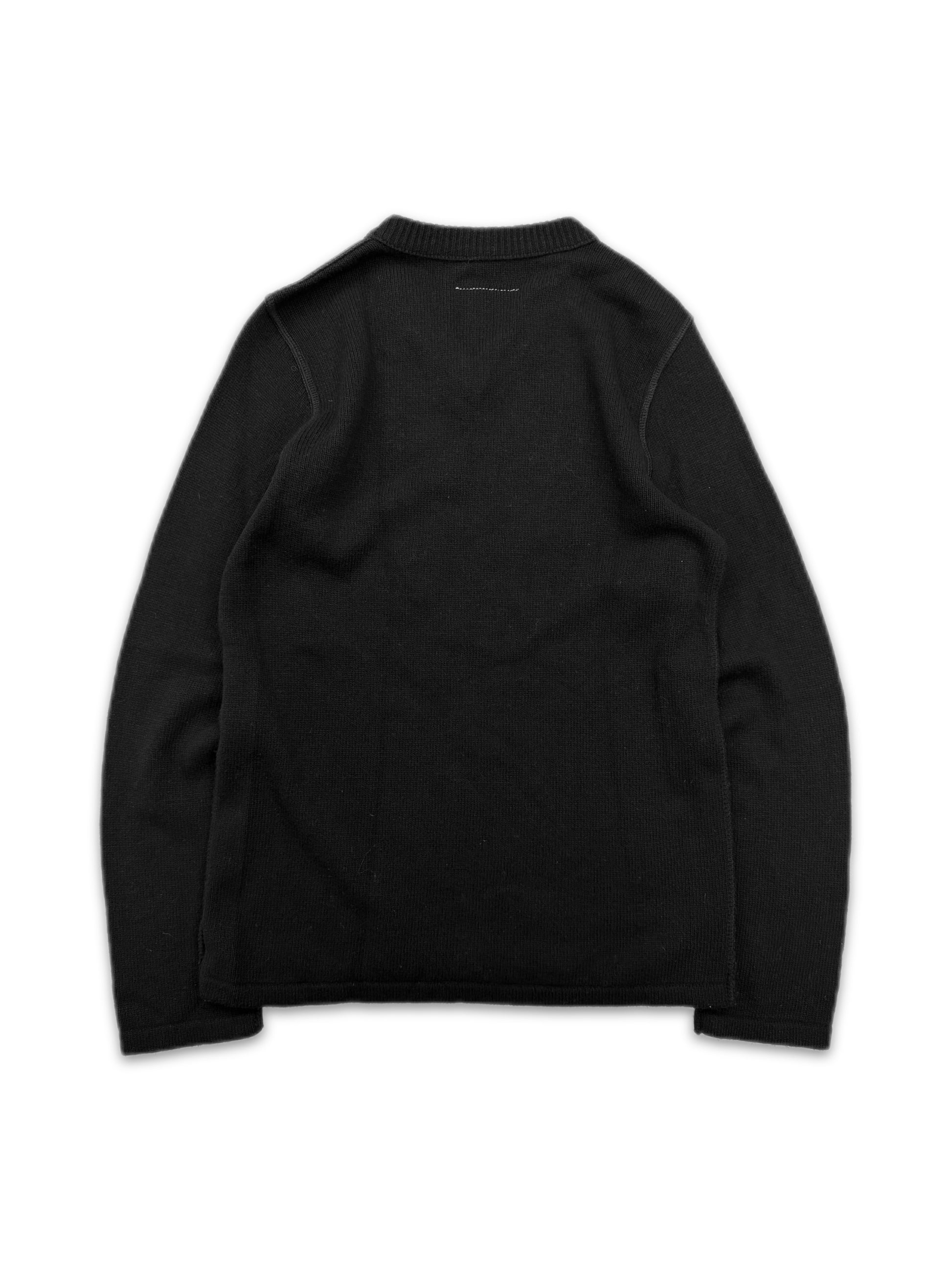 2001 Maison Margiela ‘Standard’ V-Neck Black Knitted Sweater
