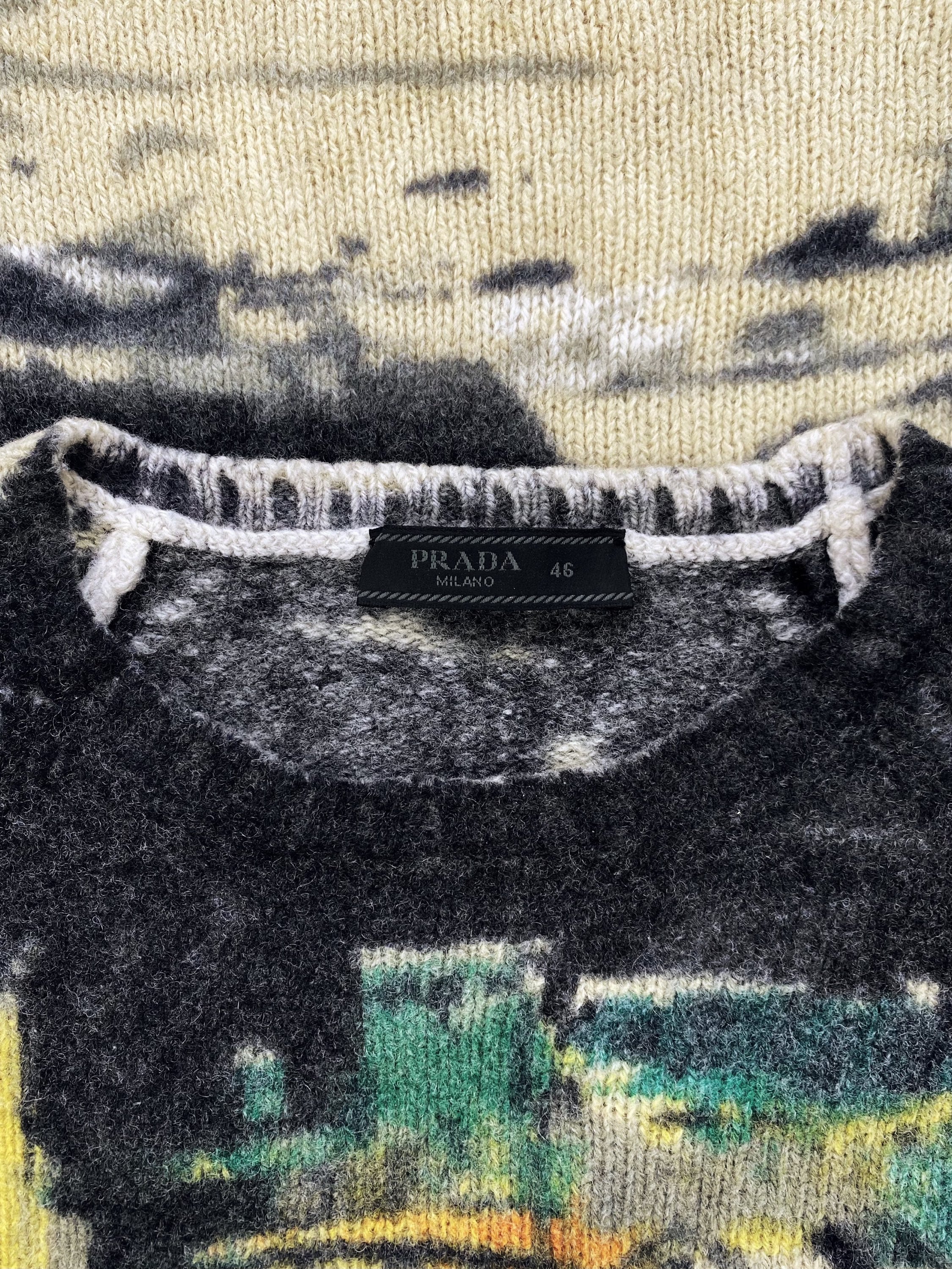 FW17 Prada Shetland Village Wool Knitted Sweater