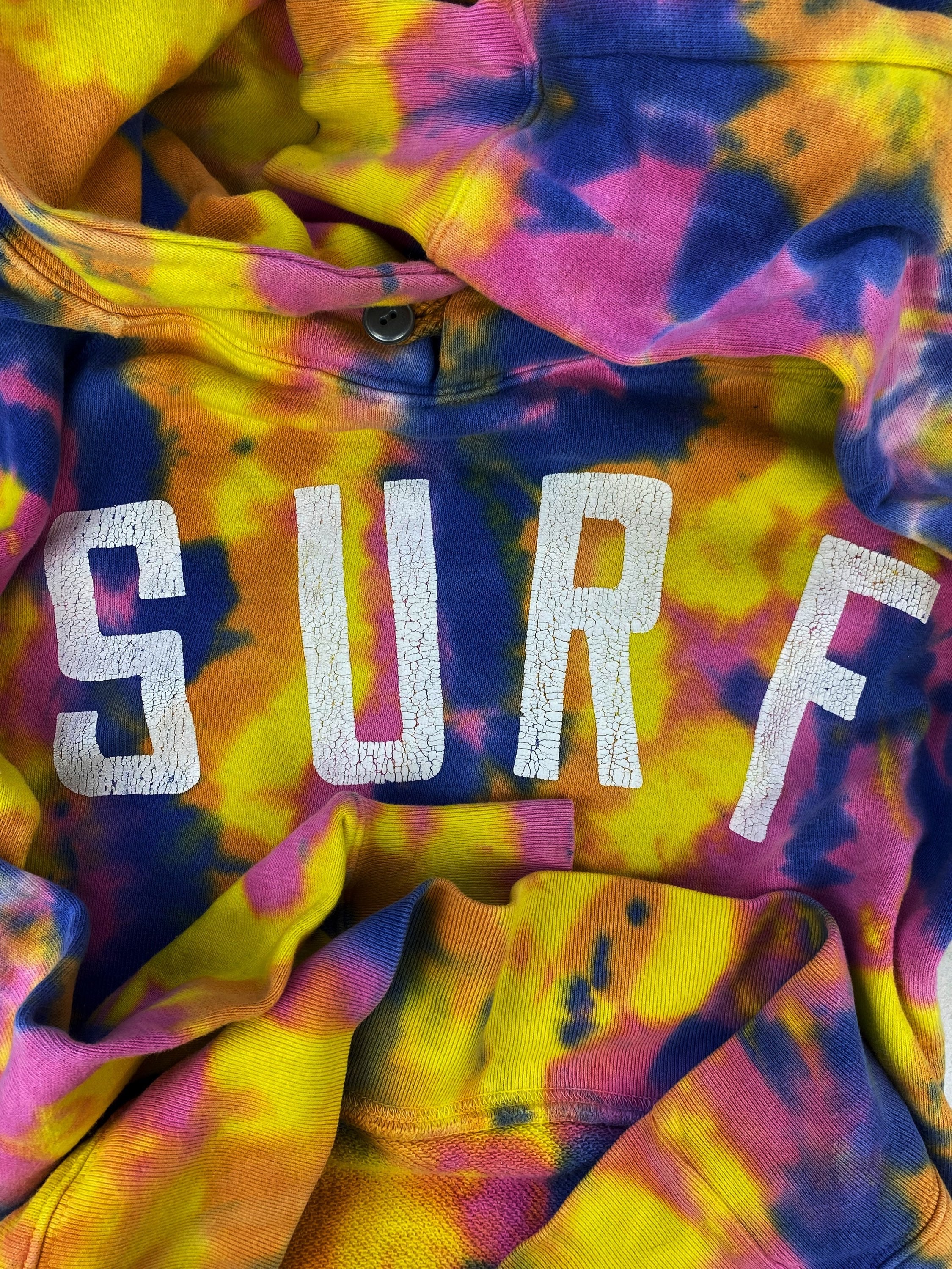 Kapital Surf Collegiate Logo Tie Dye Hoodie