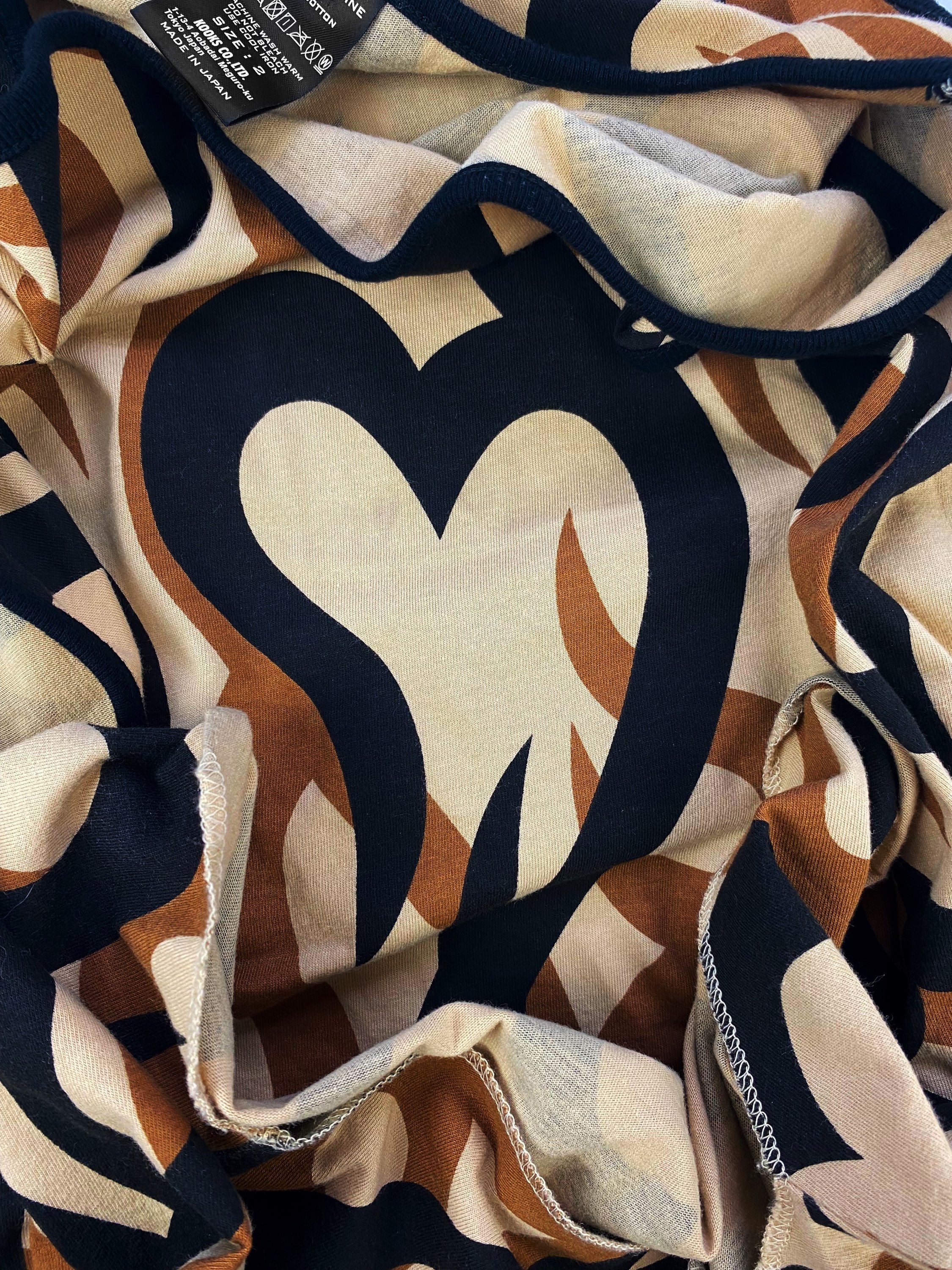 Number (N)ine Tribal Heart Motif Camo Sleeveless Tank-top