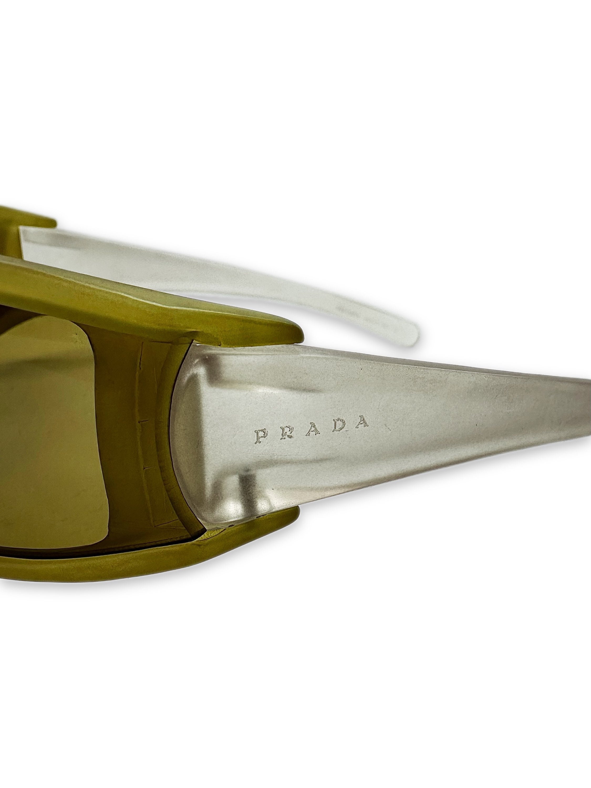 00s Prada Sport Olive Green Transparent Sunglasses