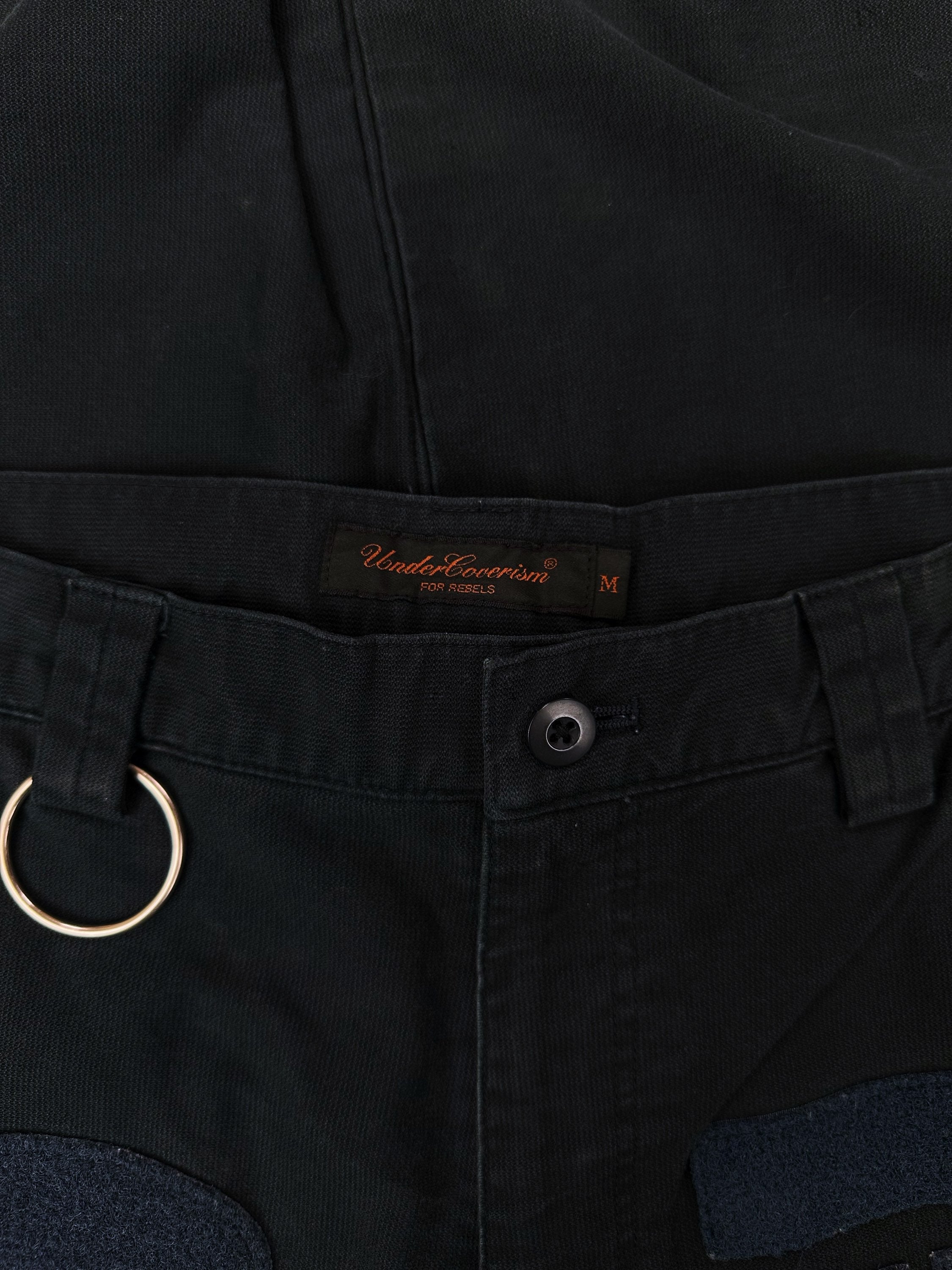 AW01 Undercover D.A.V.F Chenille Patched D-Ring Navy Blue Pants