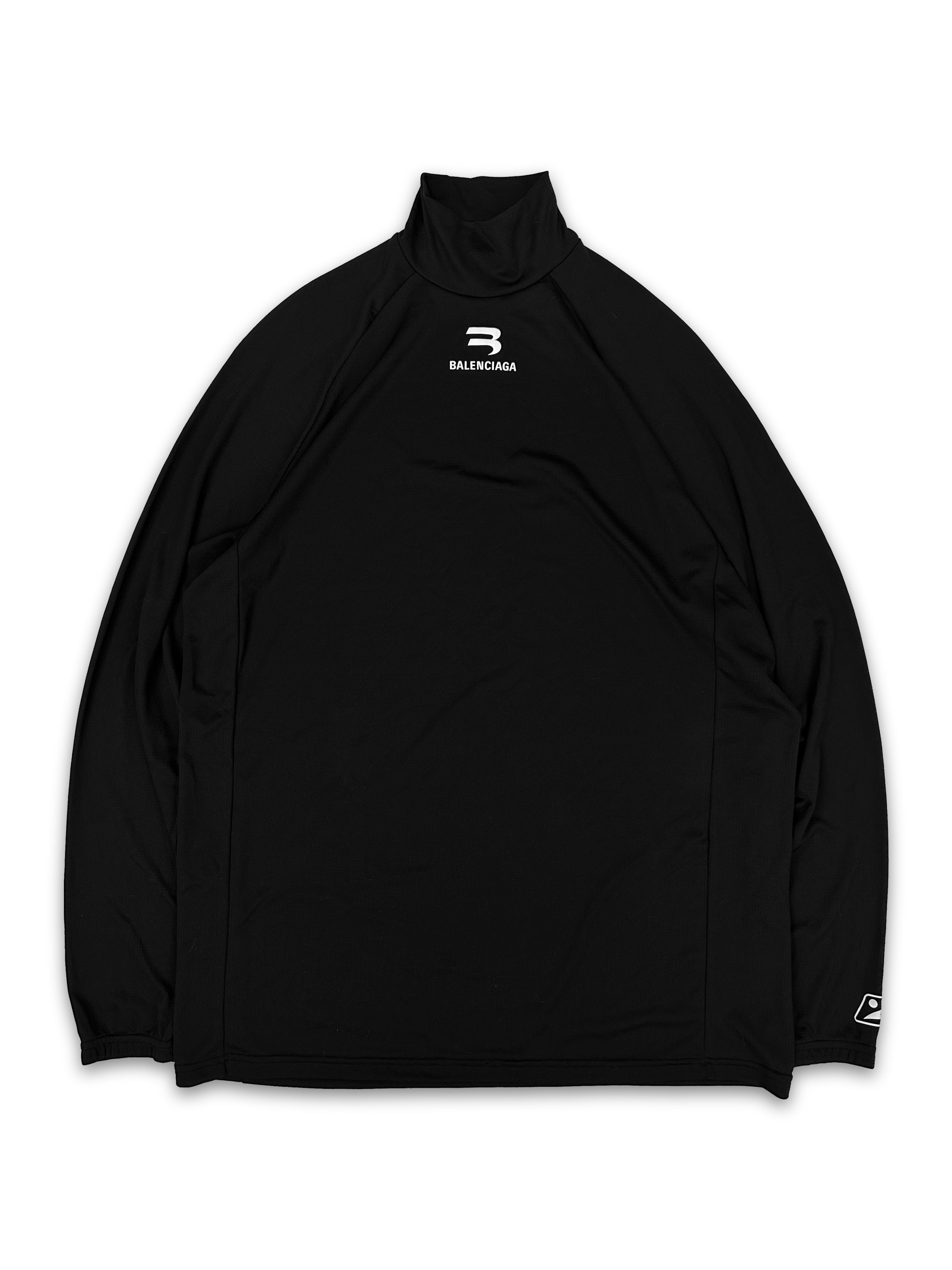 AW21 Balenciaga ‘Sporty B’ Logo Activewear Lightweight Turtleneck