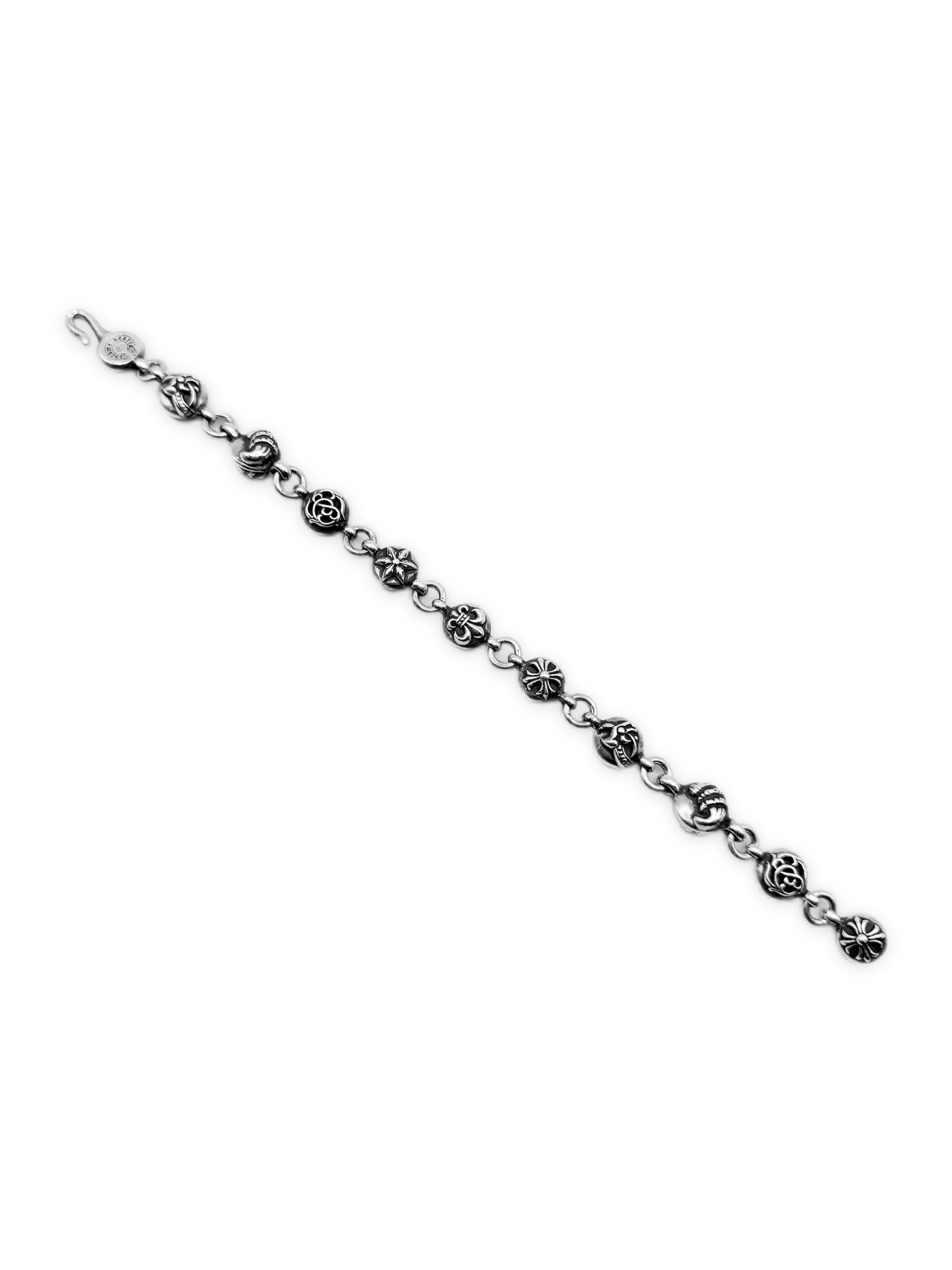 Chrome Hearts Elemental Cross Ball #2 .925 Silver Bracelet