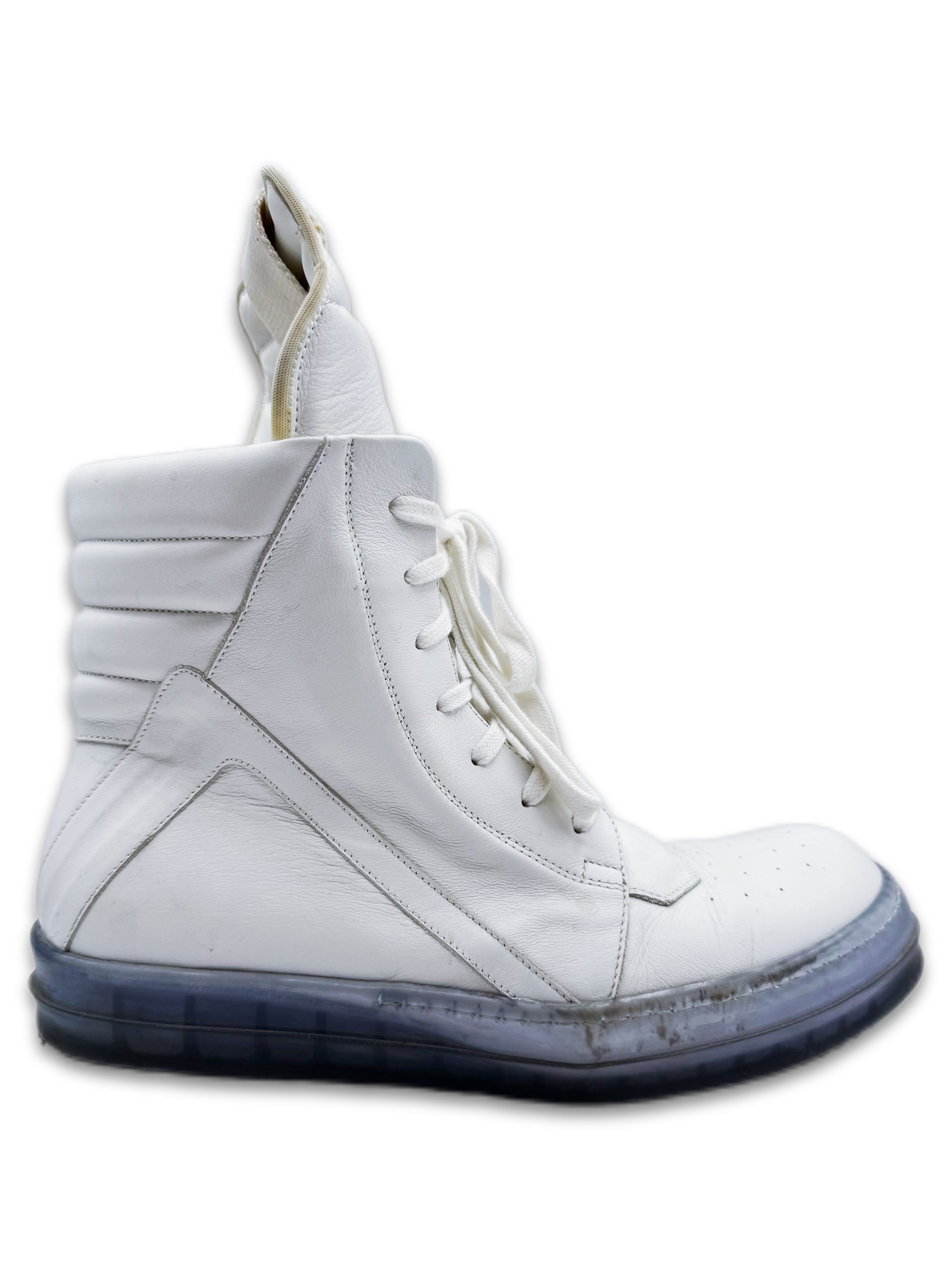 SS20 Rick Owens ‘Tecuatl’ Ice Blue Transparent Sole Hi-top Geobasket