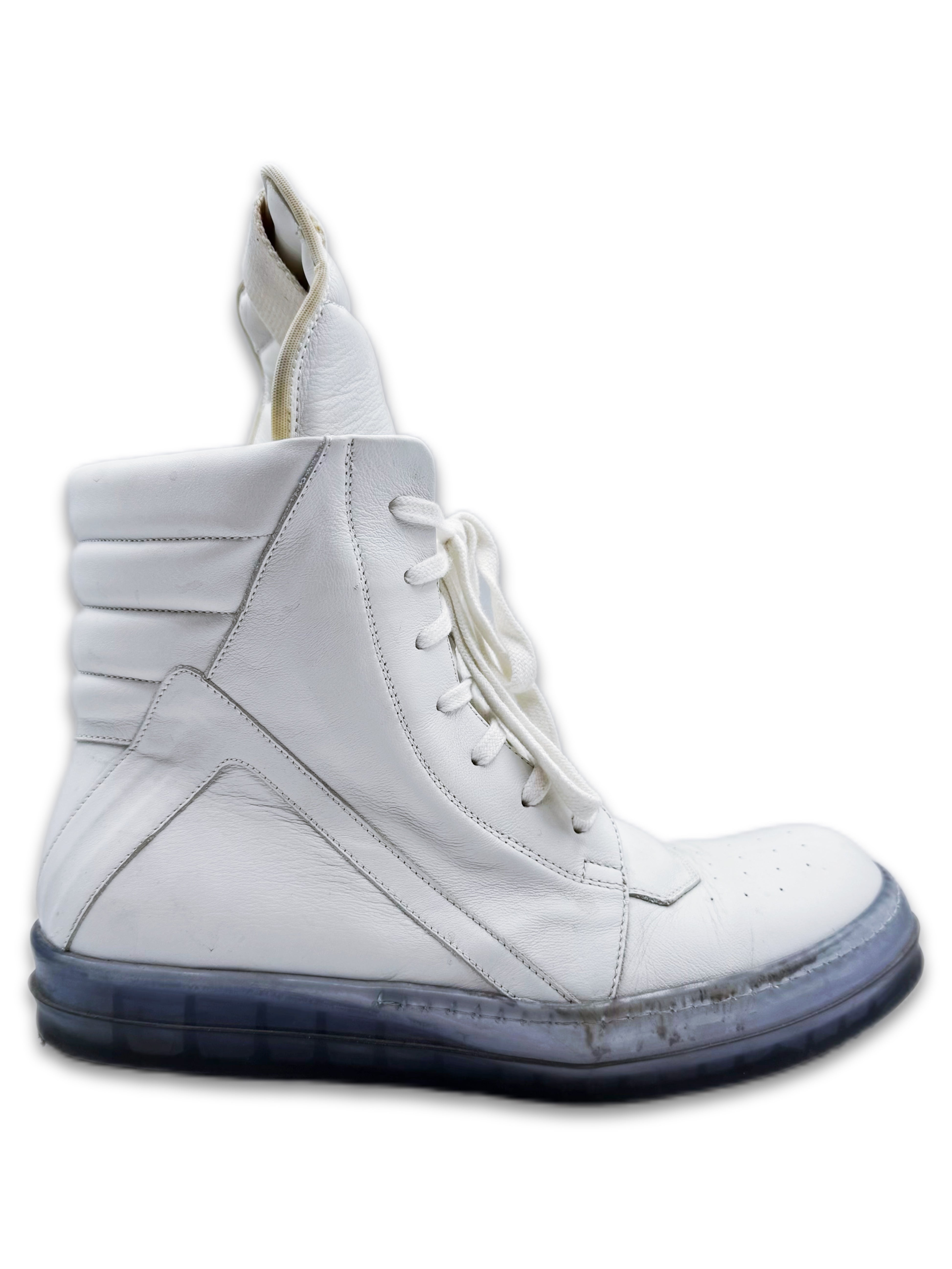 SS20 Rick Owens ‘Tecuatl’ Ice Blue Transparent Sole Hi-top Geobasket