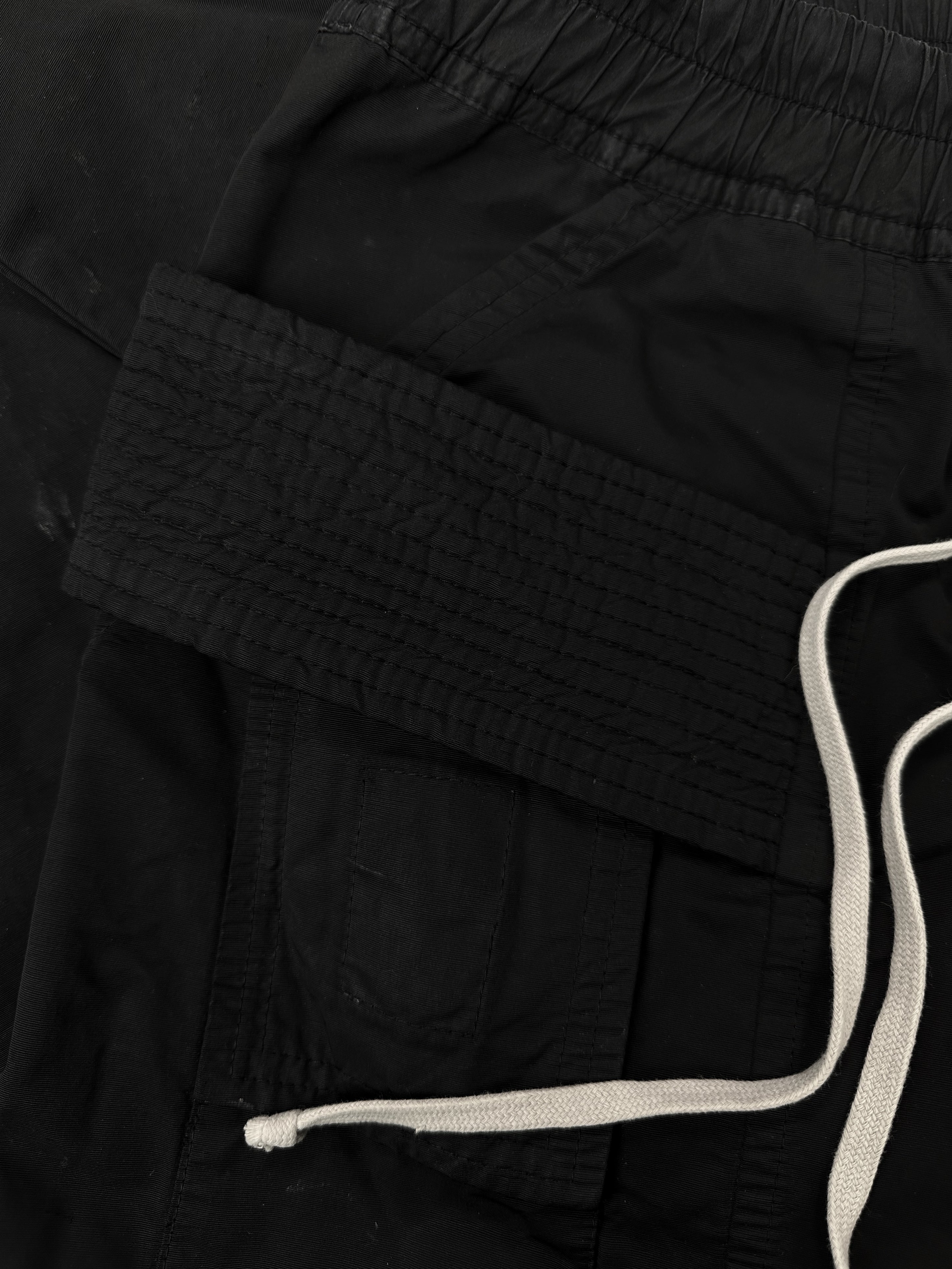 SS16 Rick Owens ‘Creatch’ Medium Weight Black Cargo Pants