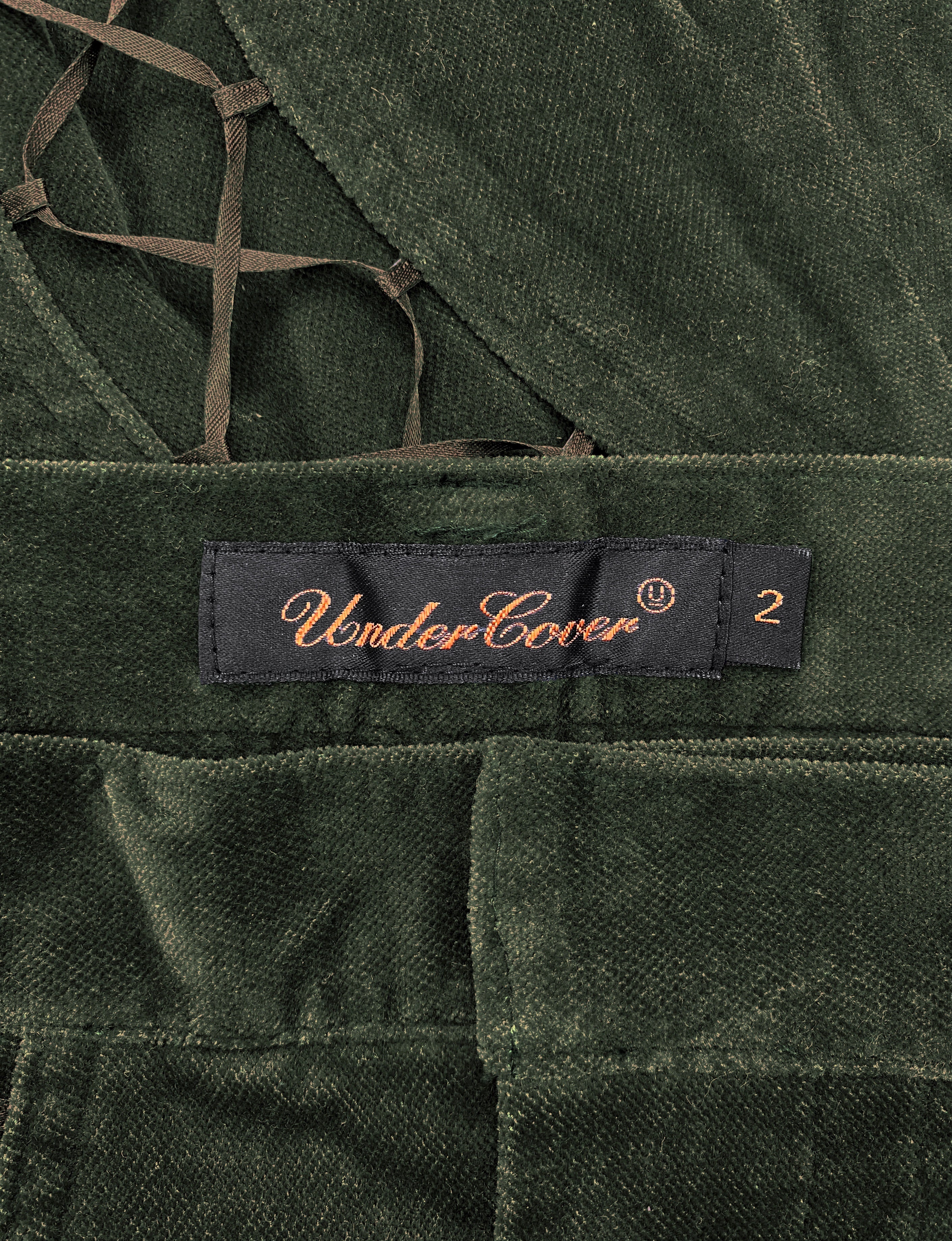 AW06 Undercover “Guru Guru” Spiral Lace Forest Green Trousers