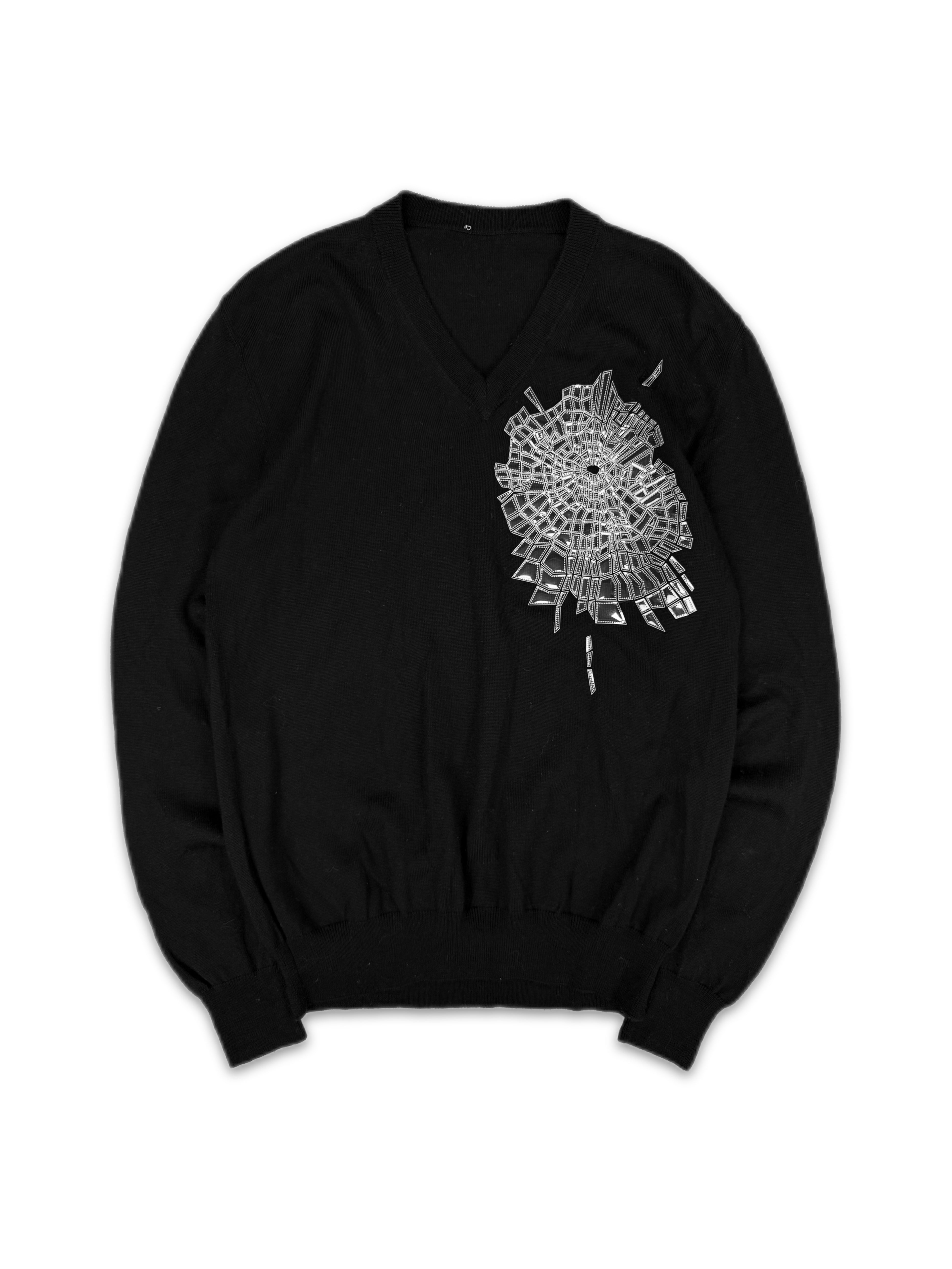 AW08 Dior Homme ‘Gunshot’ Shattered Glass Knitted Sweater