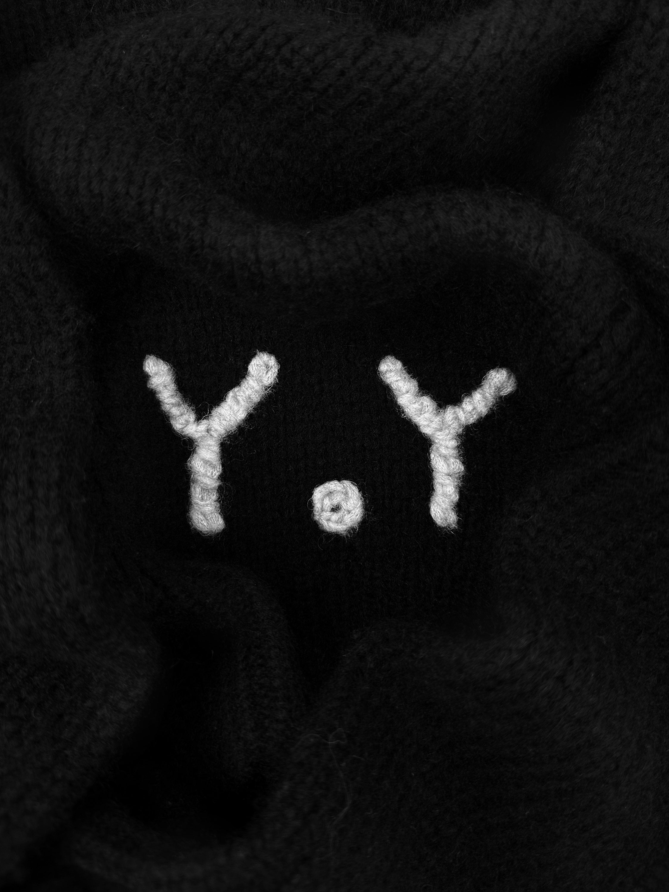 AW12 Yohji Yamamoto ‘69’ Black Wool Y.Y. Knitted Sweater