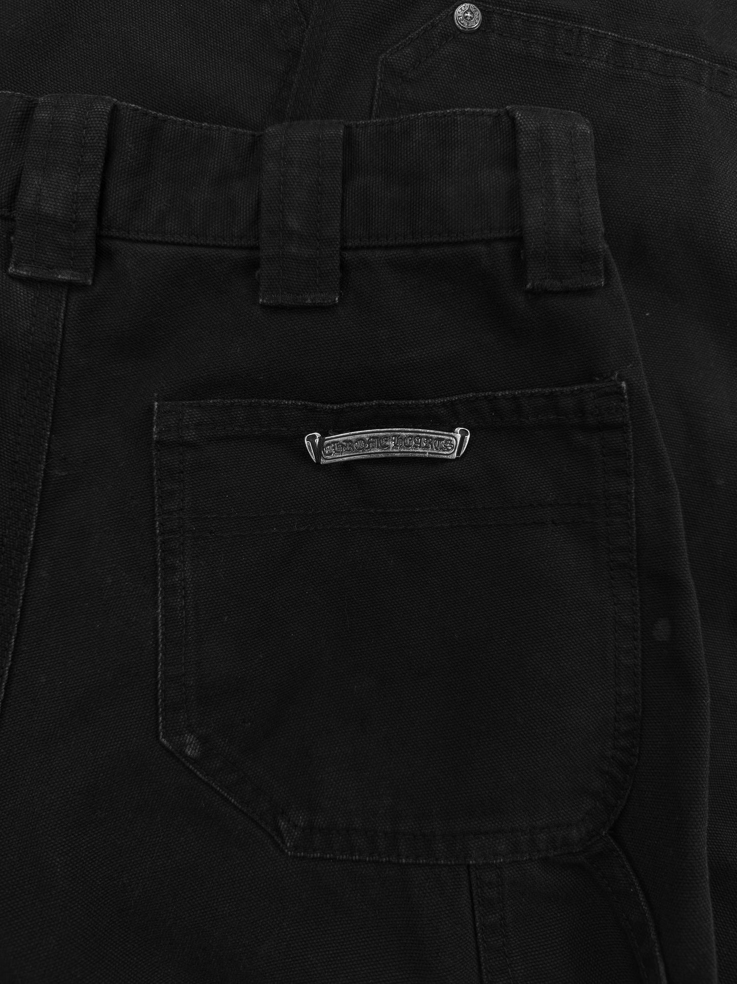 Chrome Hearts Double Knee Carpenter Black .925 Silver Denim Jeans