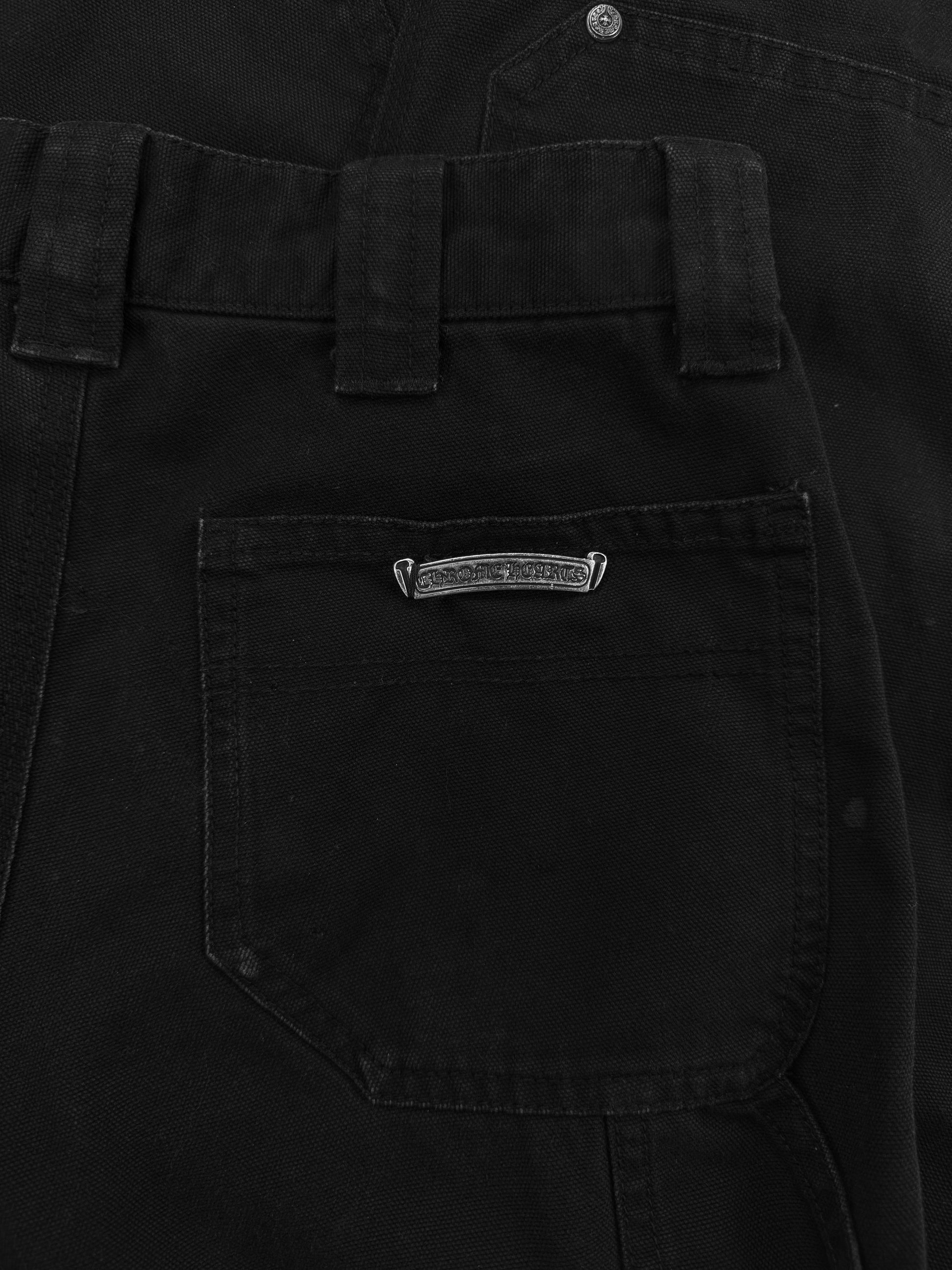 Chrome Hearts Double Knee Carpenter Black .925 Silver Denim Jeans