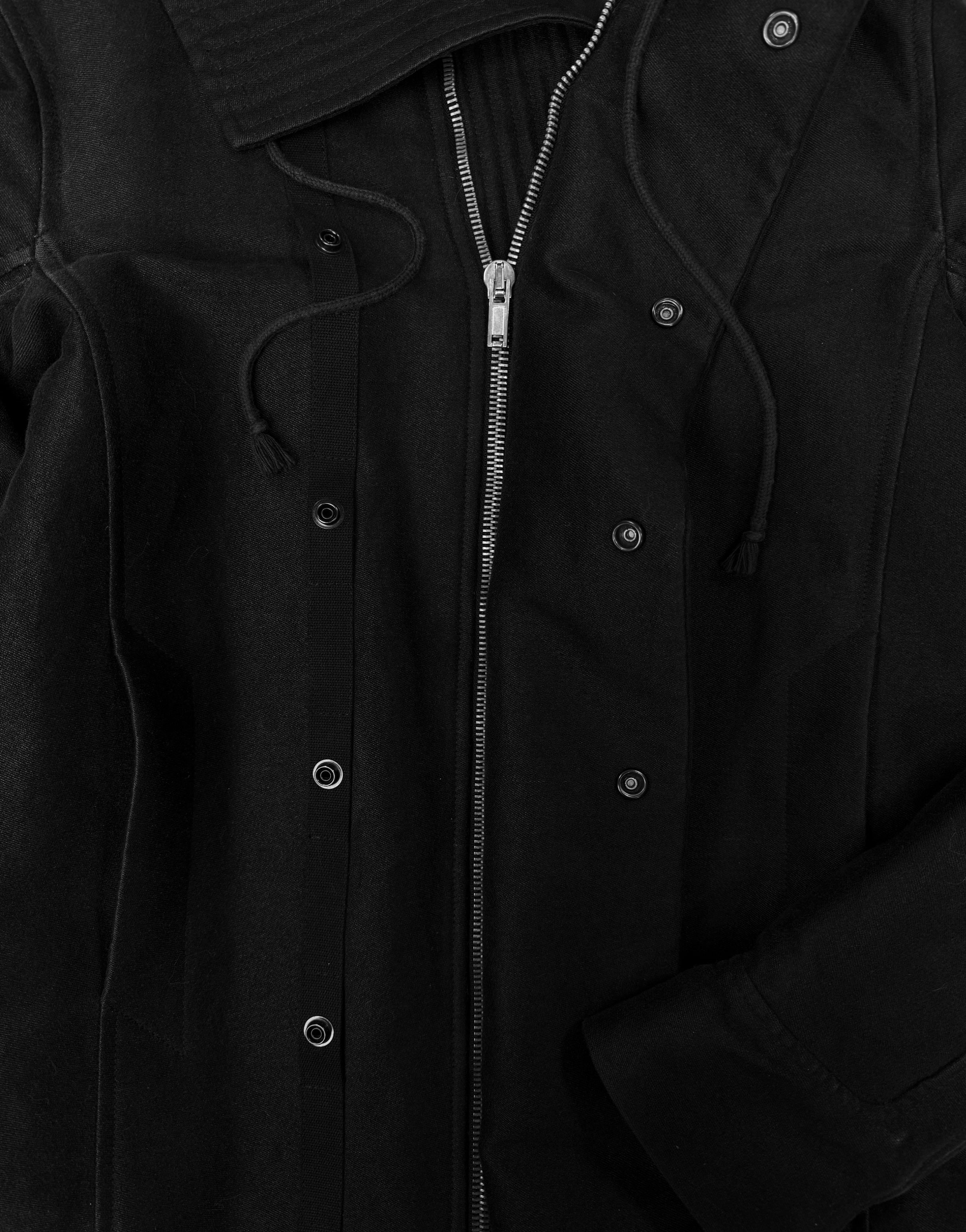AW09 Rick Owens ‘Exploder’ Black Split Hood Parka Jacket