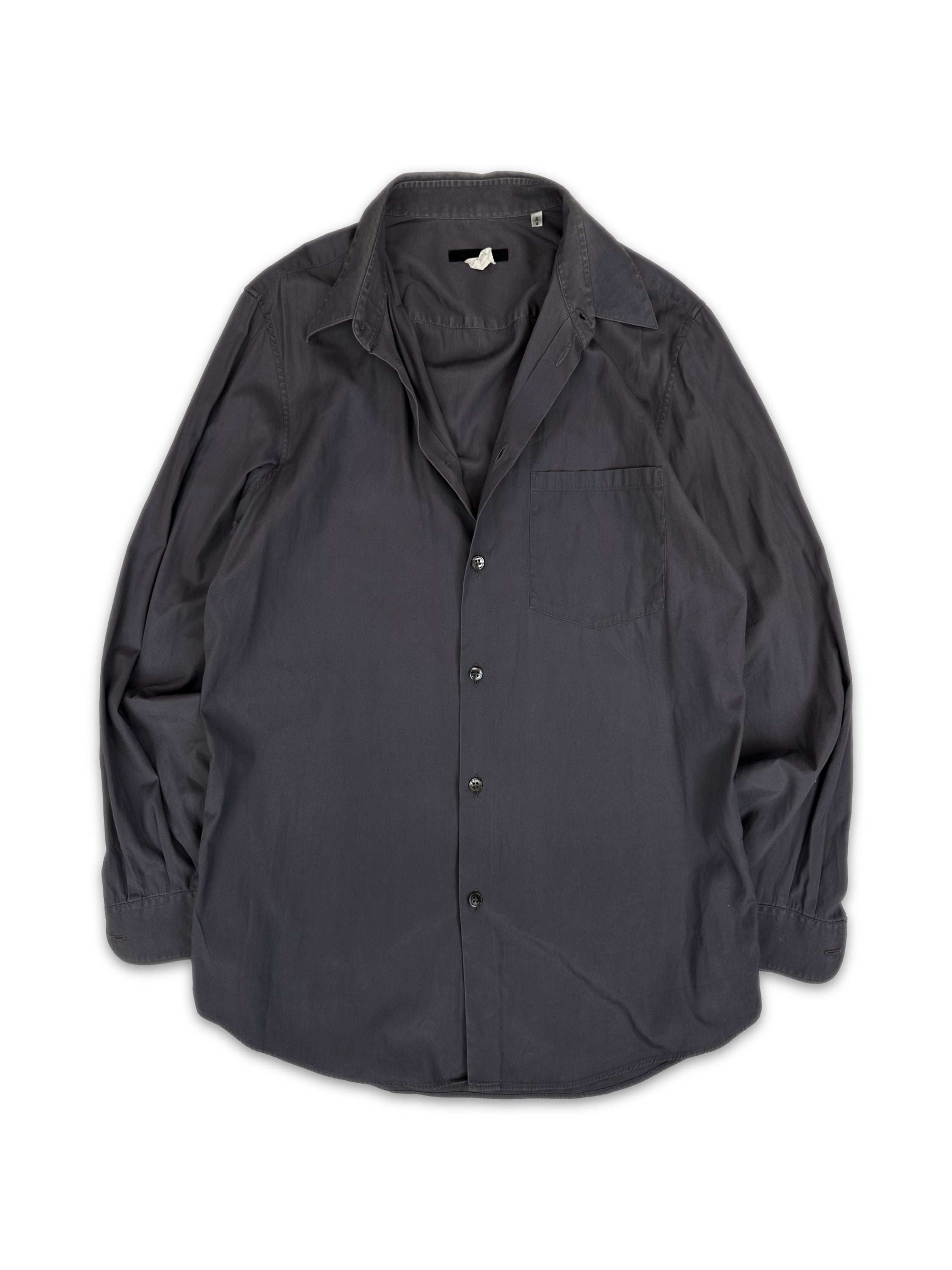 00s Helmut Lang Dark Purple Collared Long Sleeve Button Up Shirt