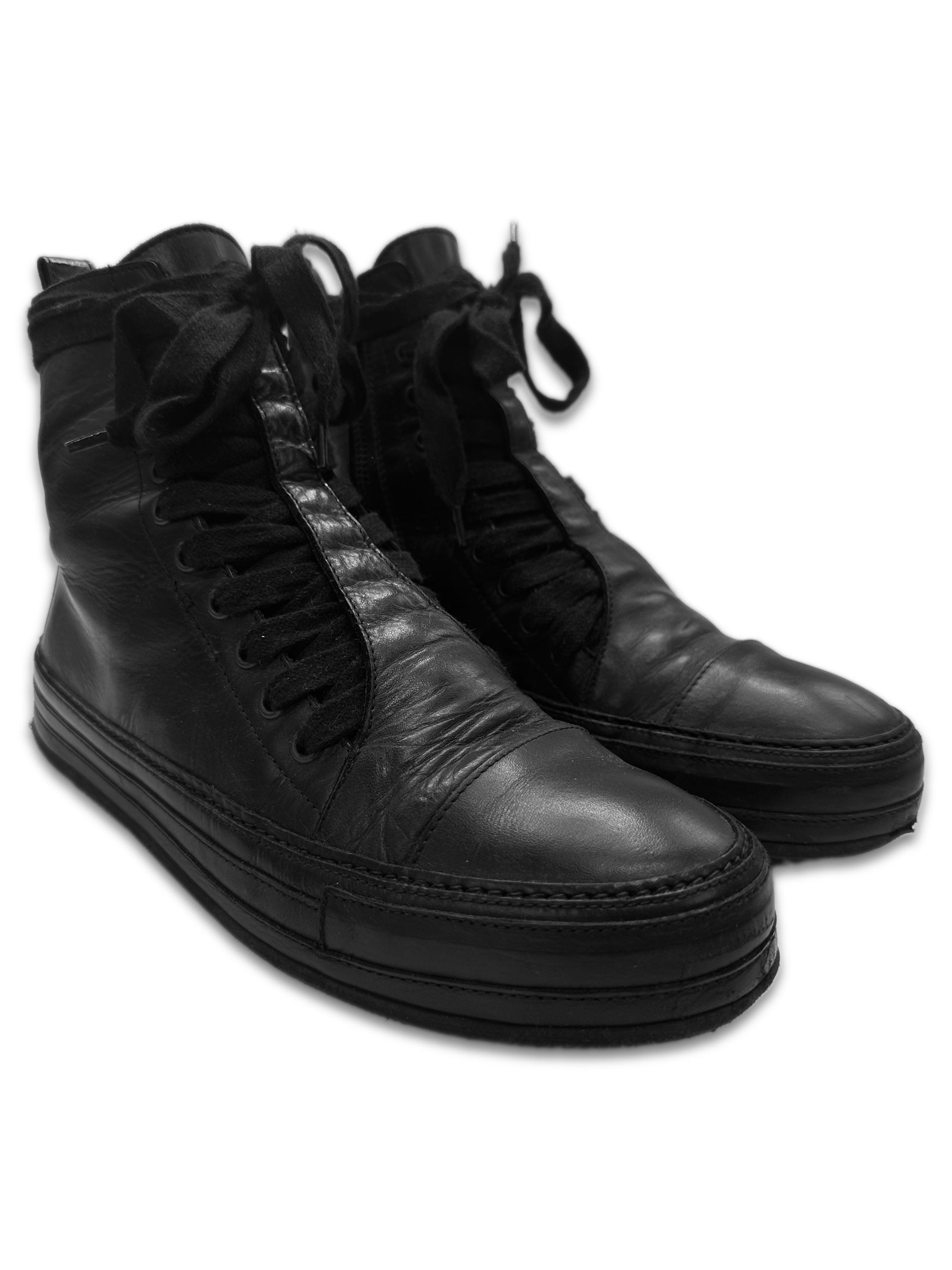00s Ann Demeulemeester ‘Asymmetric’ Side-zip Black Boots