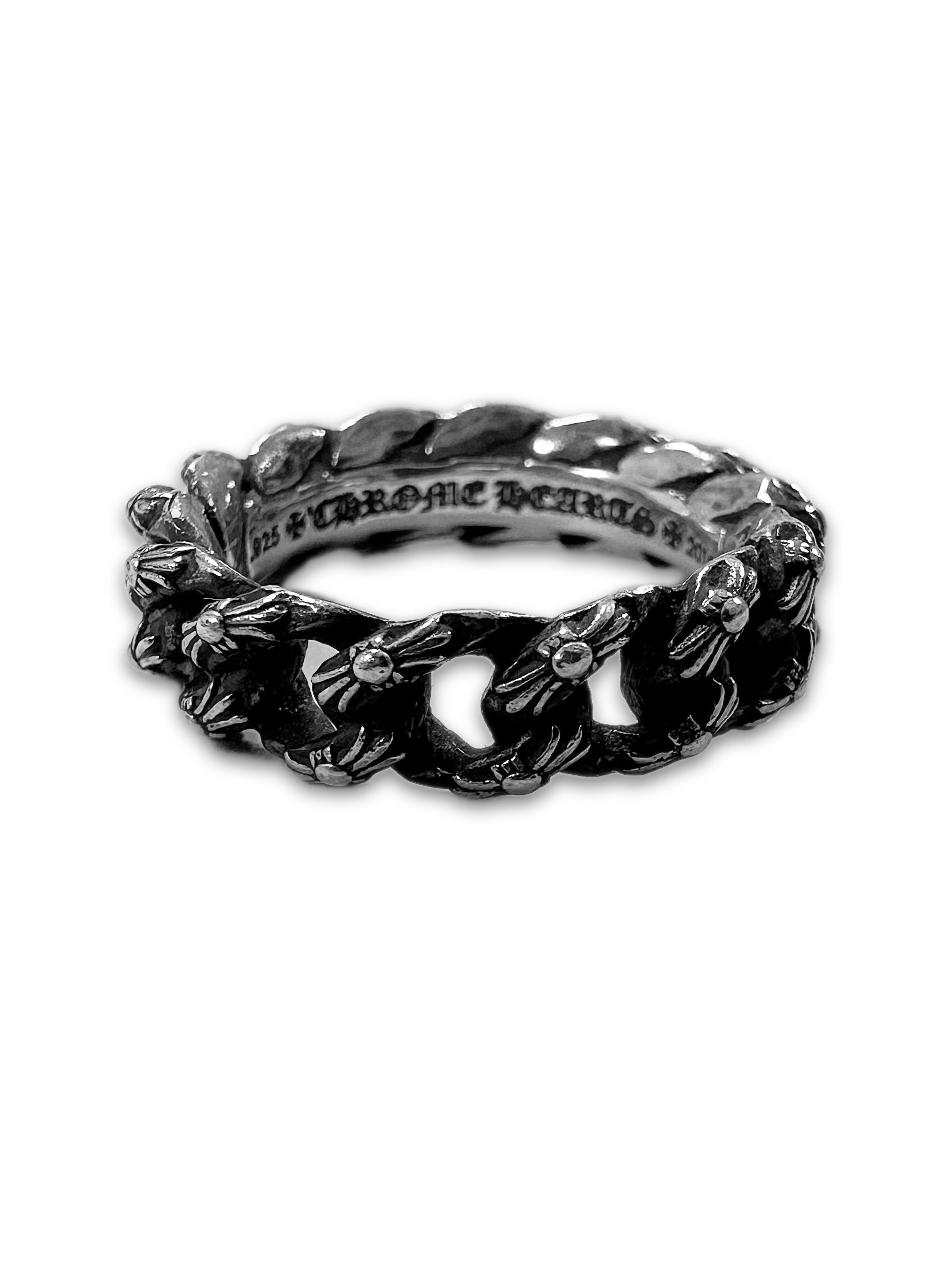Chrome Hearts ‘Extra Fancy’ Chainlink Cross .925 Silver Ring