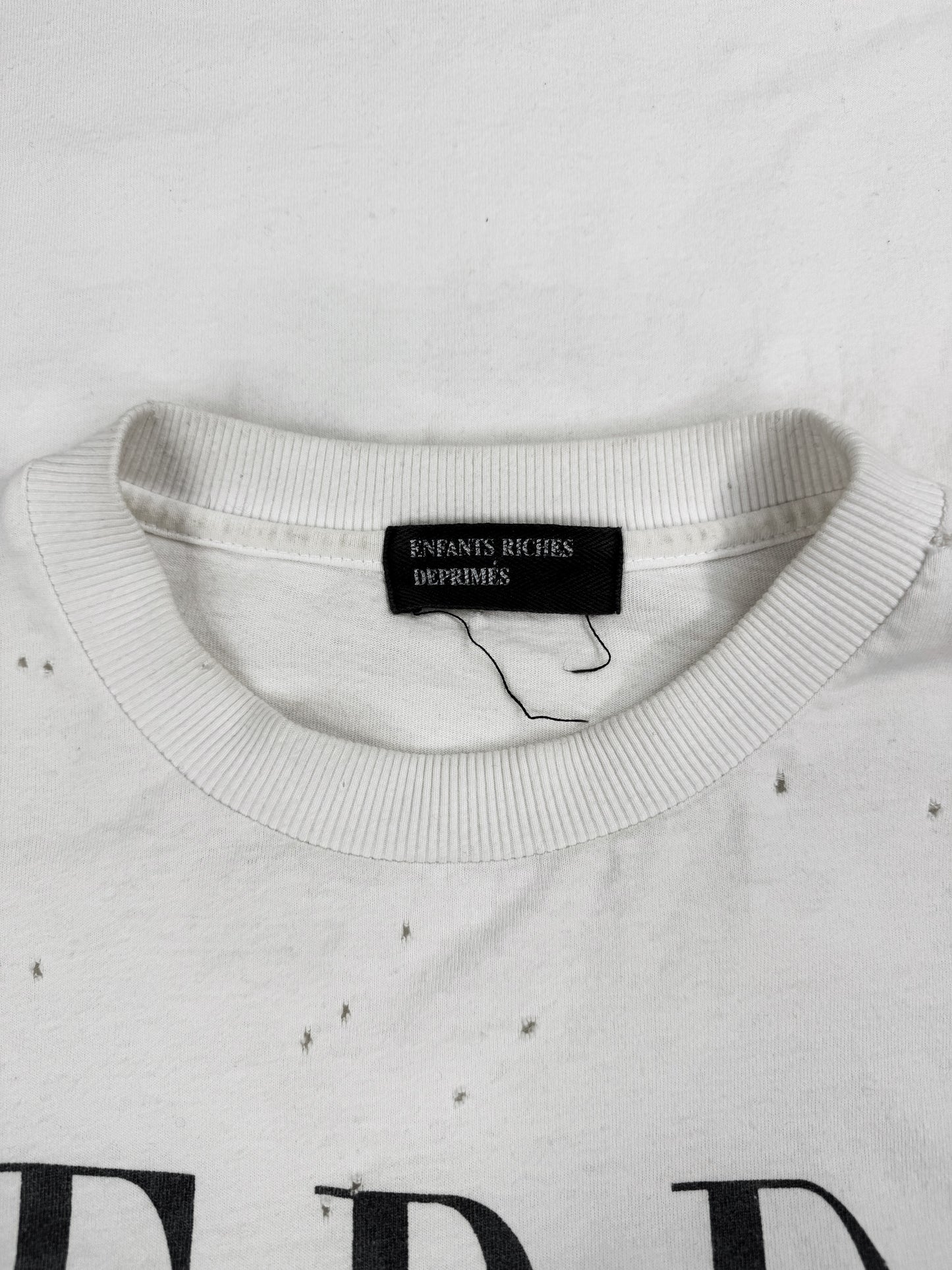 Enfants Riches Deprimes ‘Self Destructive Infant’ White Distressed Long Sleeve