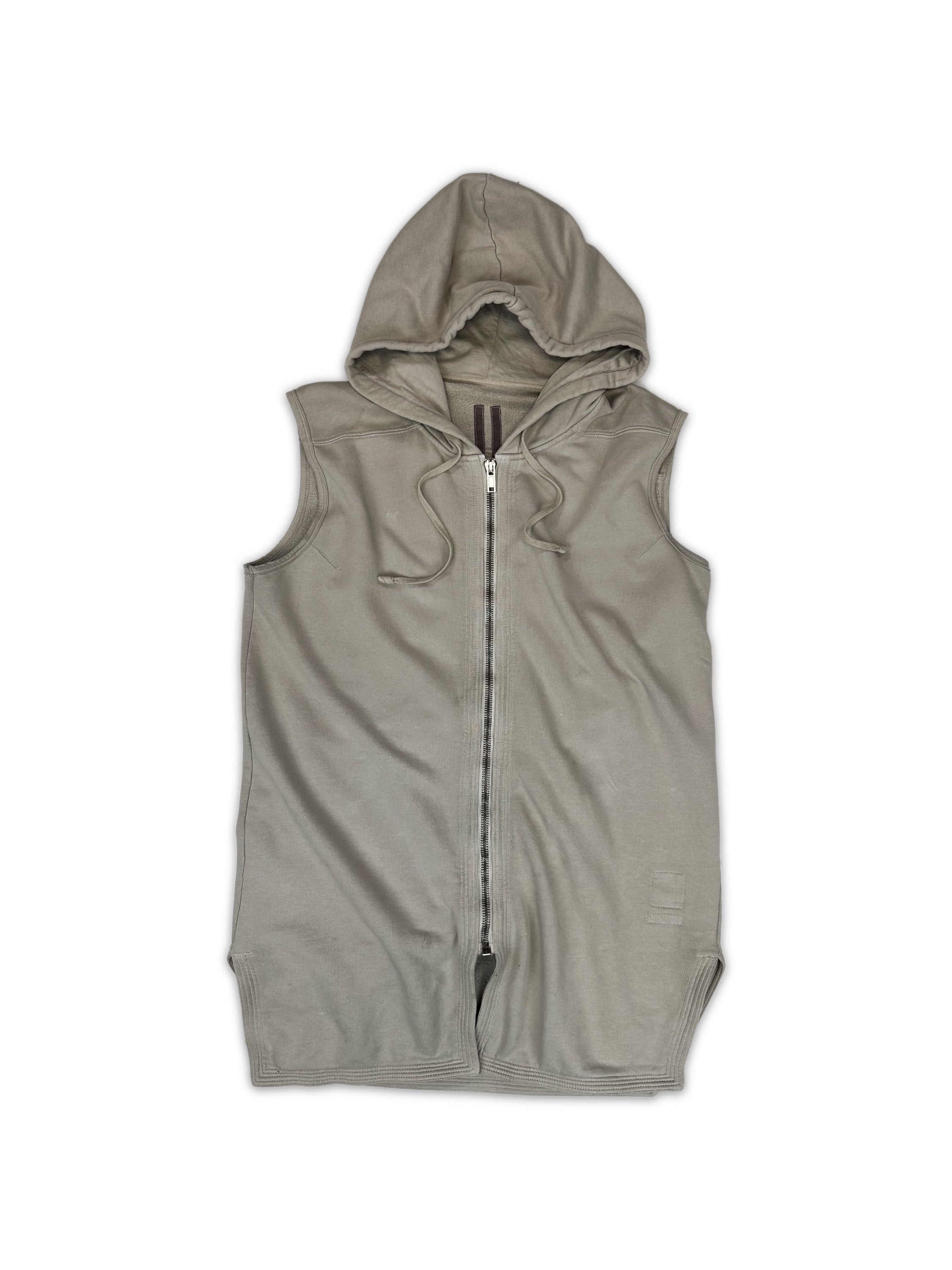 Rick Owens DRKSHDW Beige ‘Sleeveless’ Zip-up Hoodie