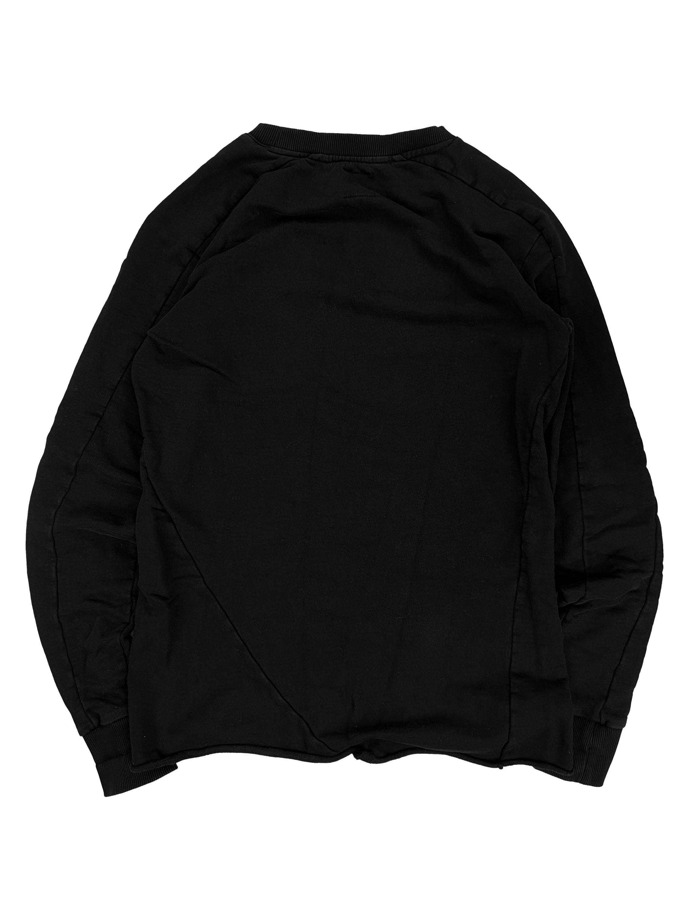 Throm Krom Asymmetric Black Essential Ribbed Crewneck