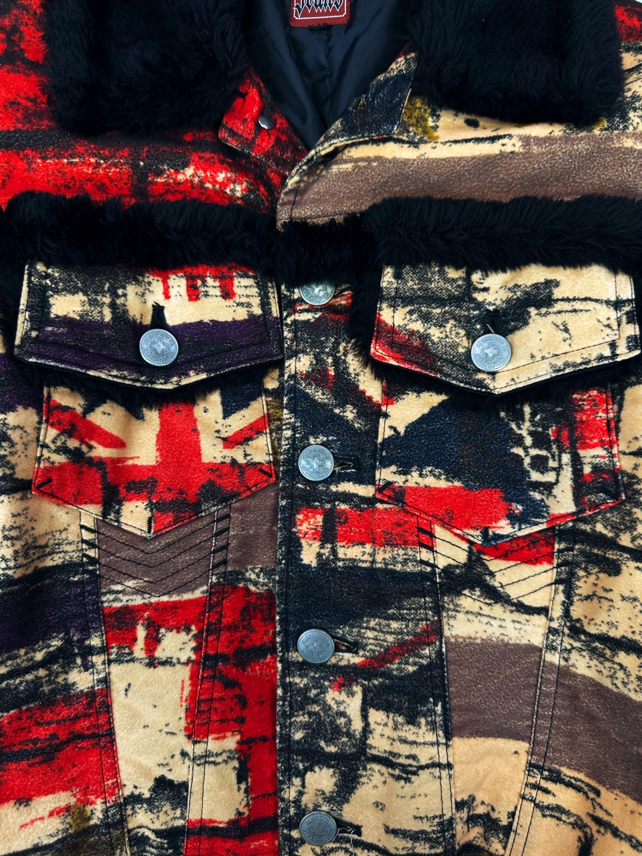 AW97 Jean Paul Gaultier ‘Fight Racism’ Brick Shearling Jacket