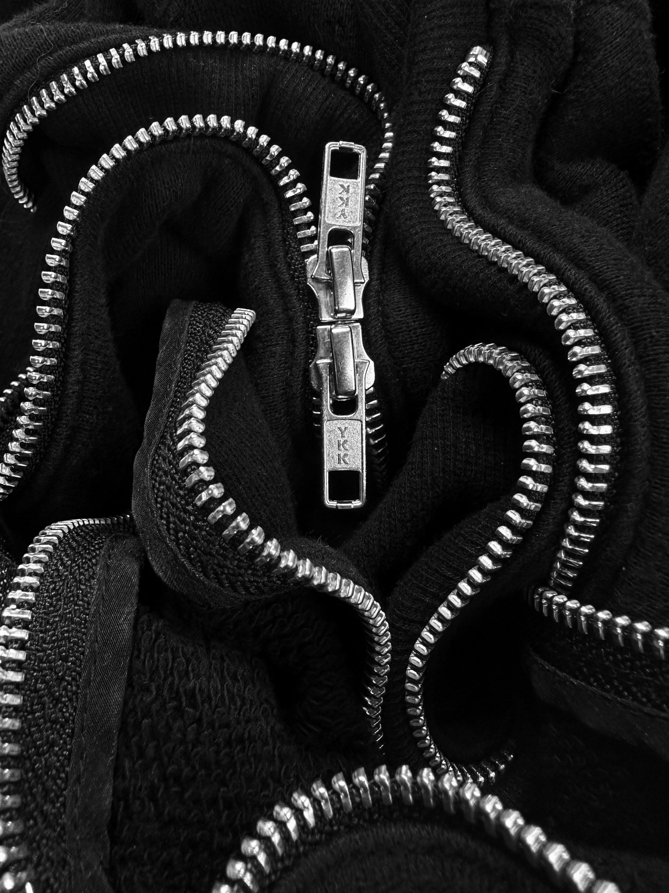 00s Yohji Yamamoto ‘Spiral’ Zip Transformable Black Turtleneck