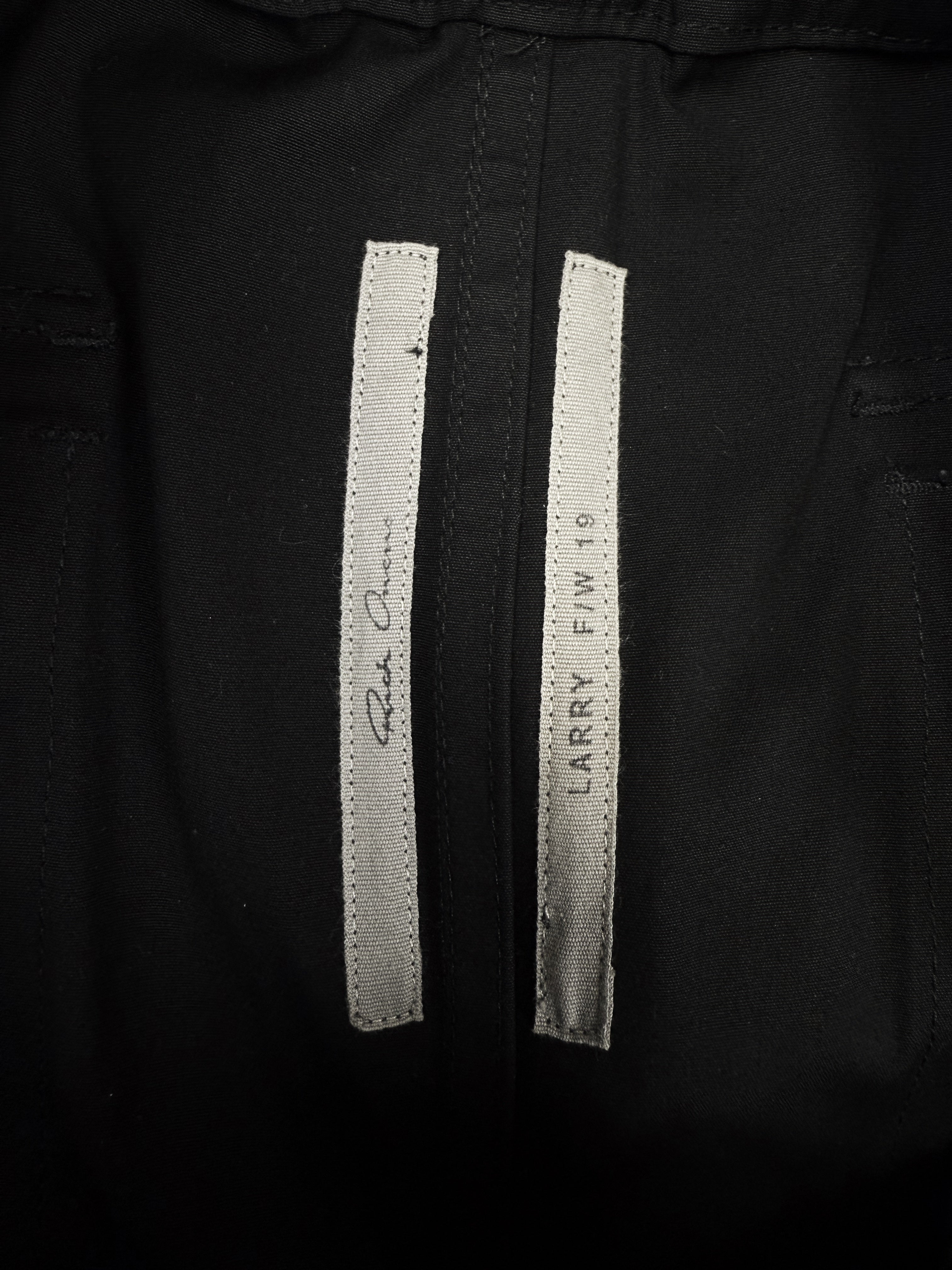 AW19 Rick Owens ‘Larry’ Suede Patch Waxed Cargo Pocket Jogger Pants