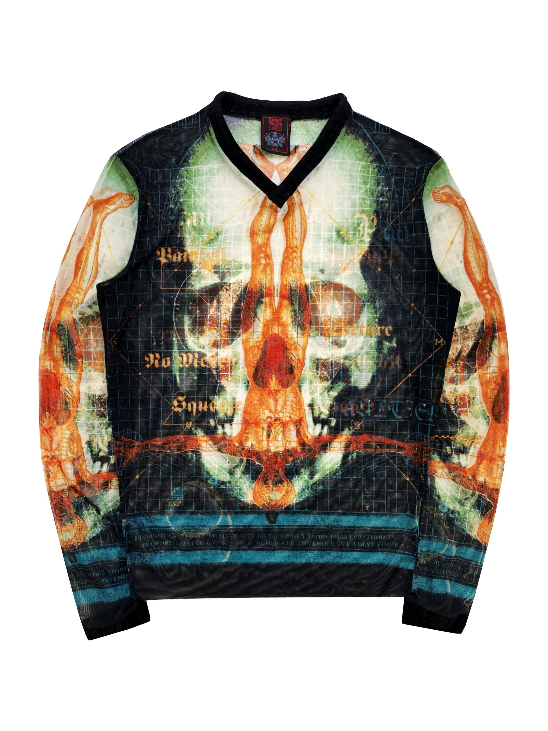SS96 Jean Paul Gaultier ‘X-Ray’ Tattoo Mesh Longsleeve