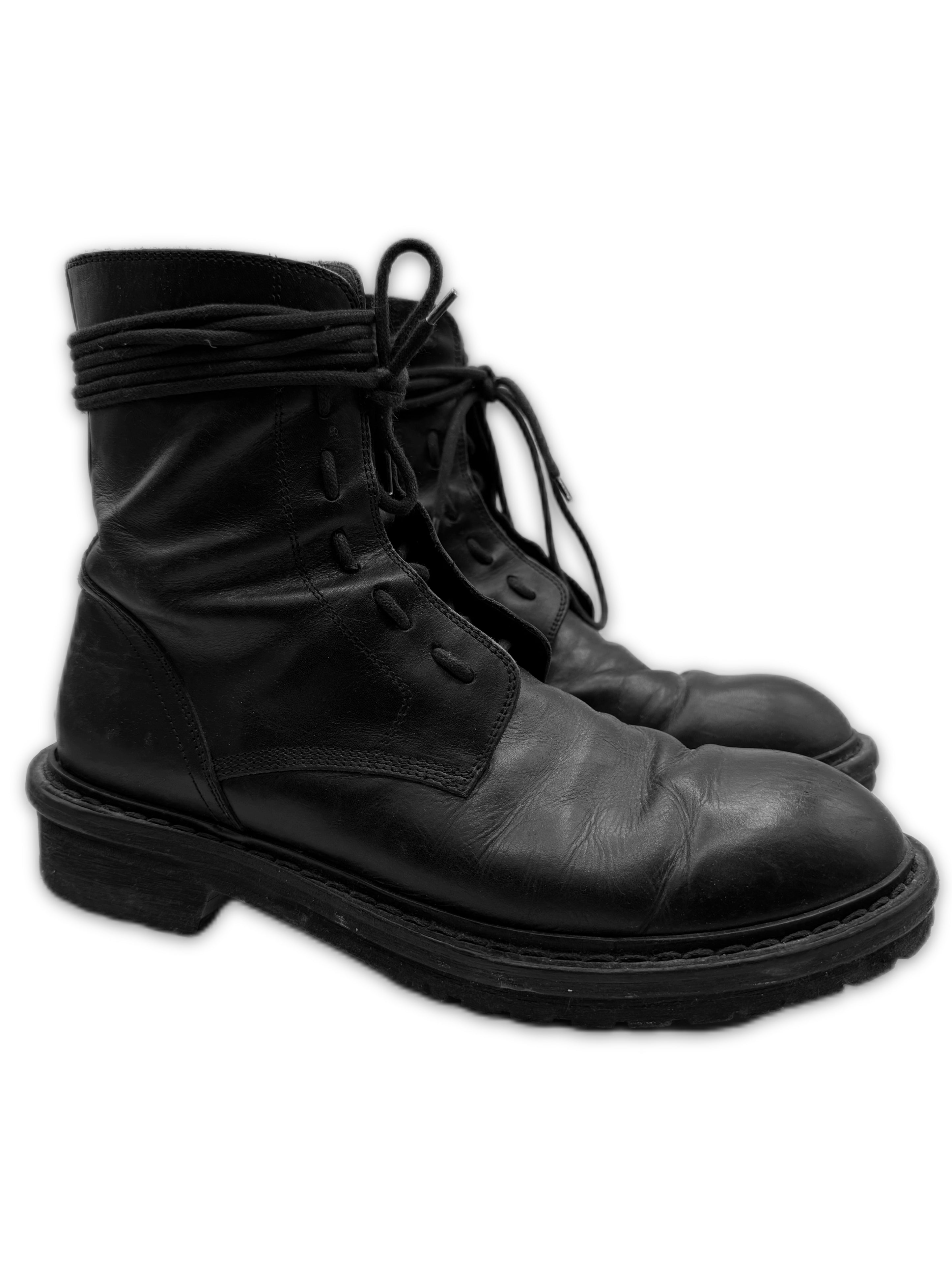 Ann Demeulemeester Hi-top Black Lace Combat Boots