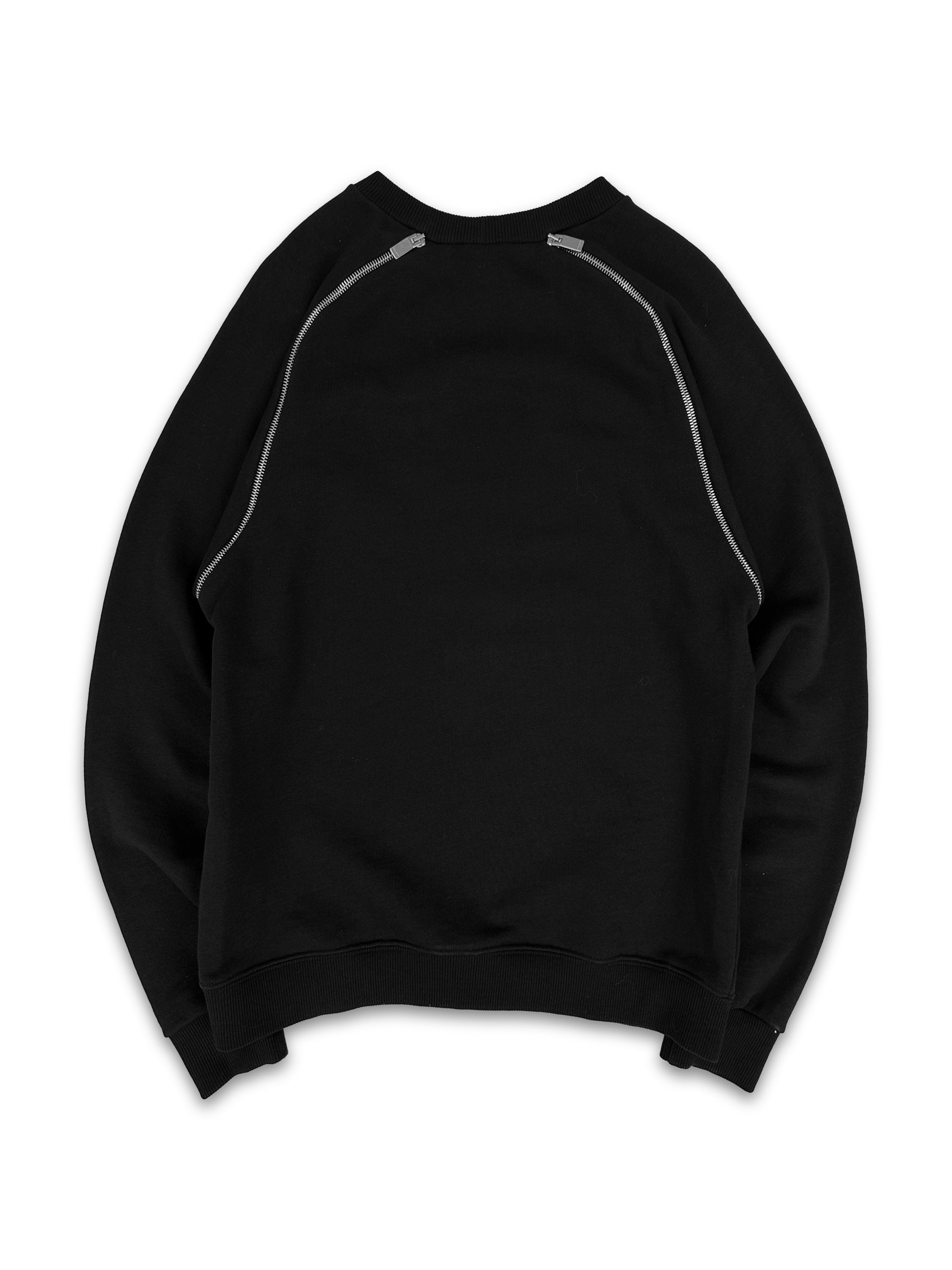 AW12 Saint Laurent Paris Black Multi-zip Black Knitted Sweater