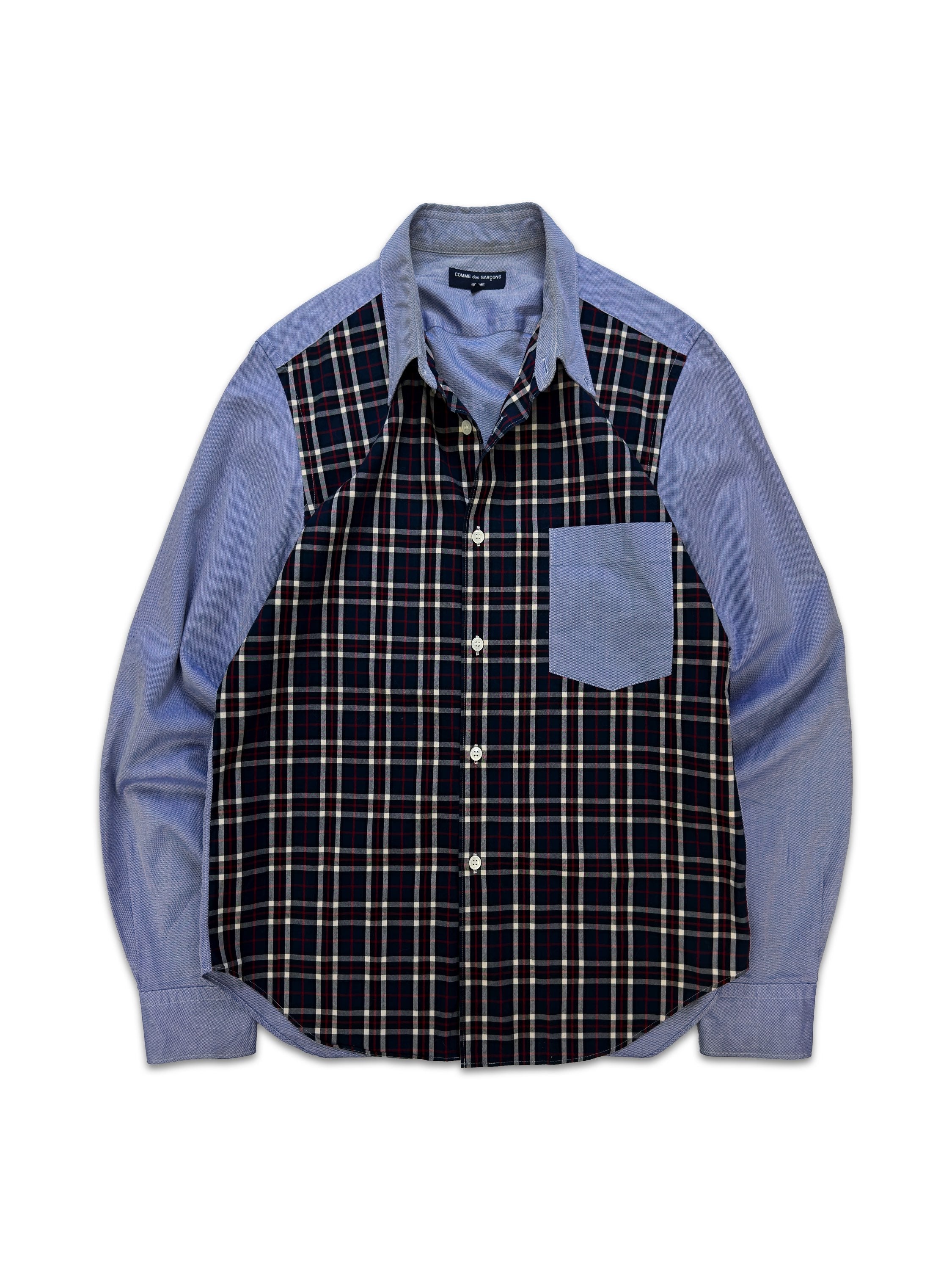 Comme des Garçons Homme ‘Patchwork’ Plaid Long Sleeve Shirt