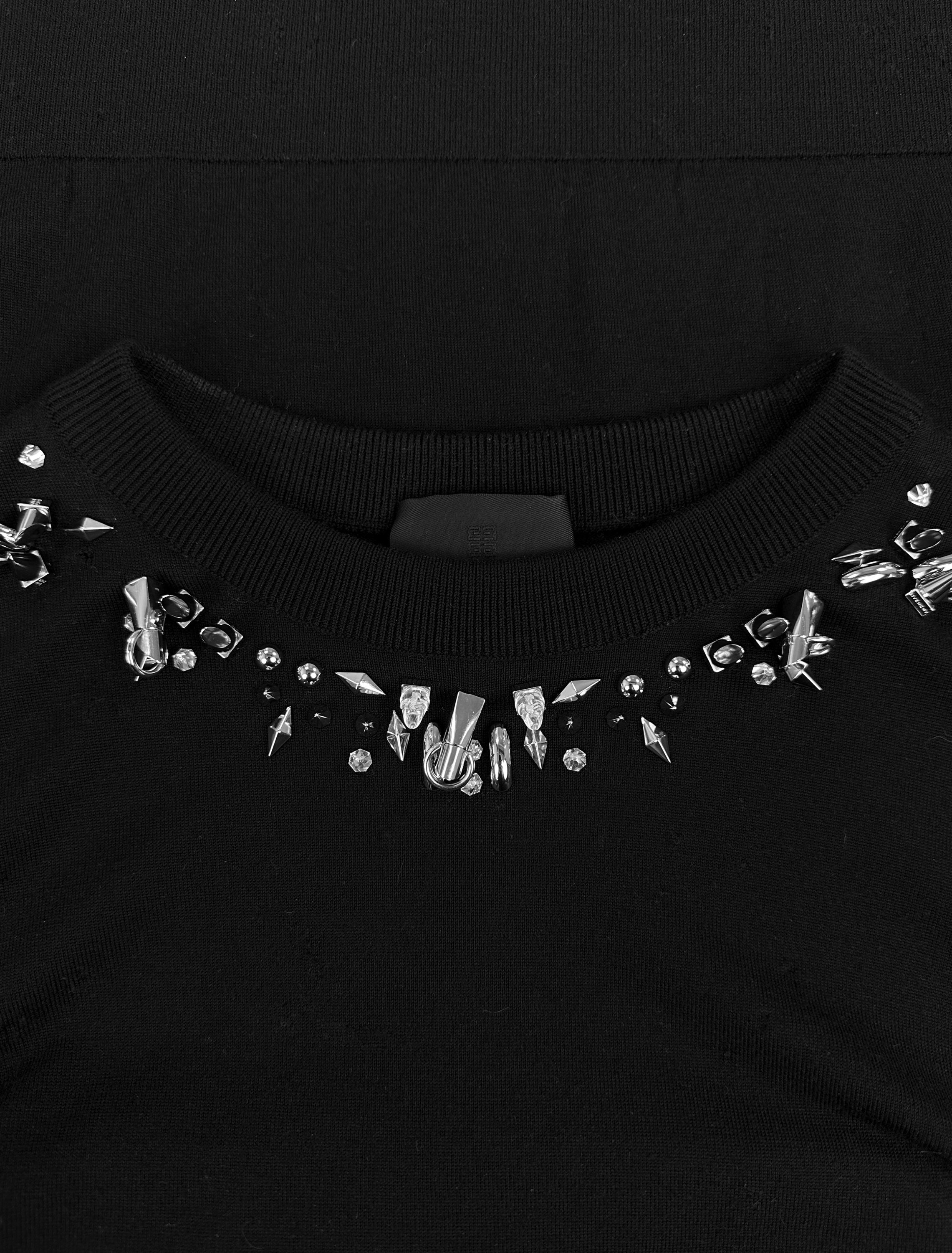 Givenchy Studded ‘Collar of Thorns’ Black Knitted Sweater