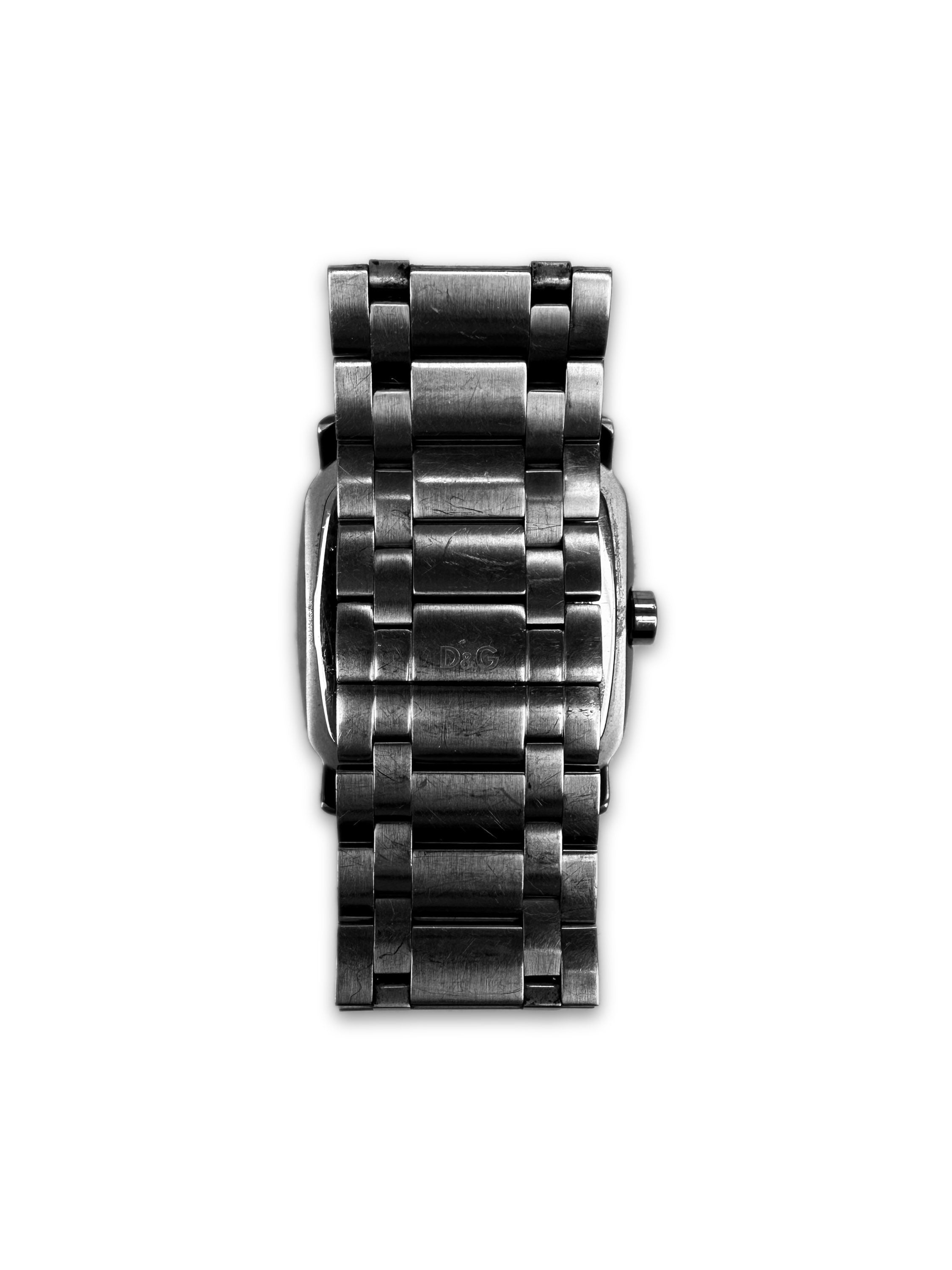 00s Dolce &amp; Gabbana ‘Enjoying’ Silver Chronograph Wrist Watch