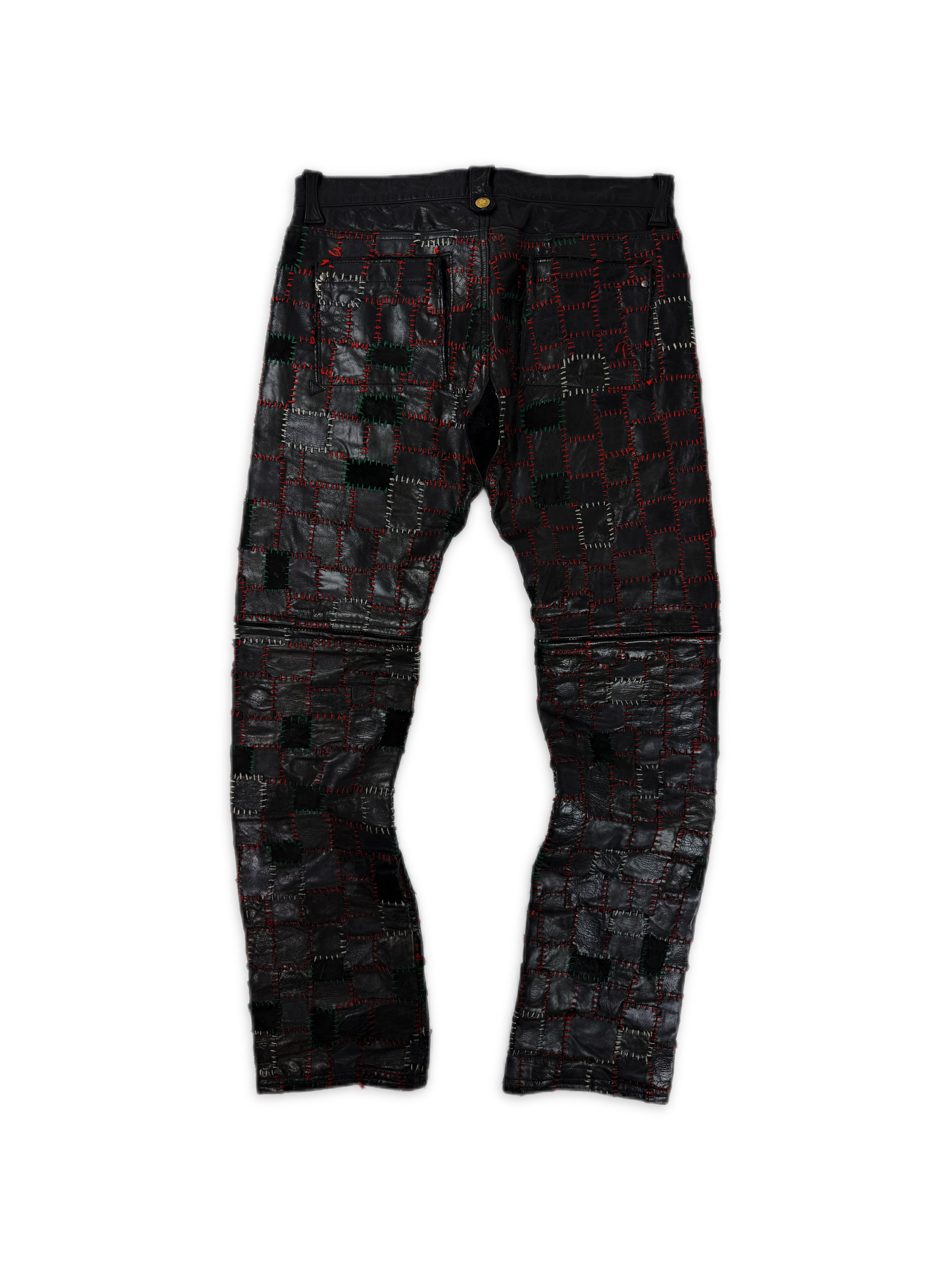 AW13 Blackmeans ‘Scab’ Calfskin Leather Patchwork Crust Pants