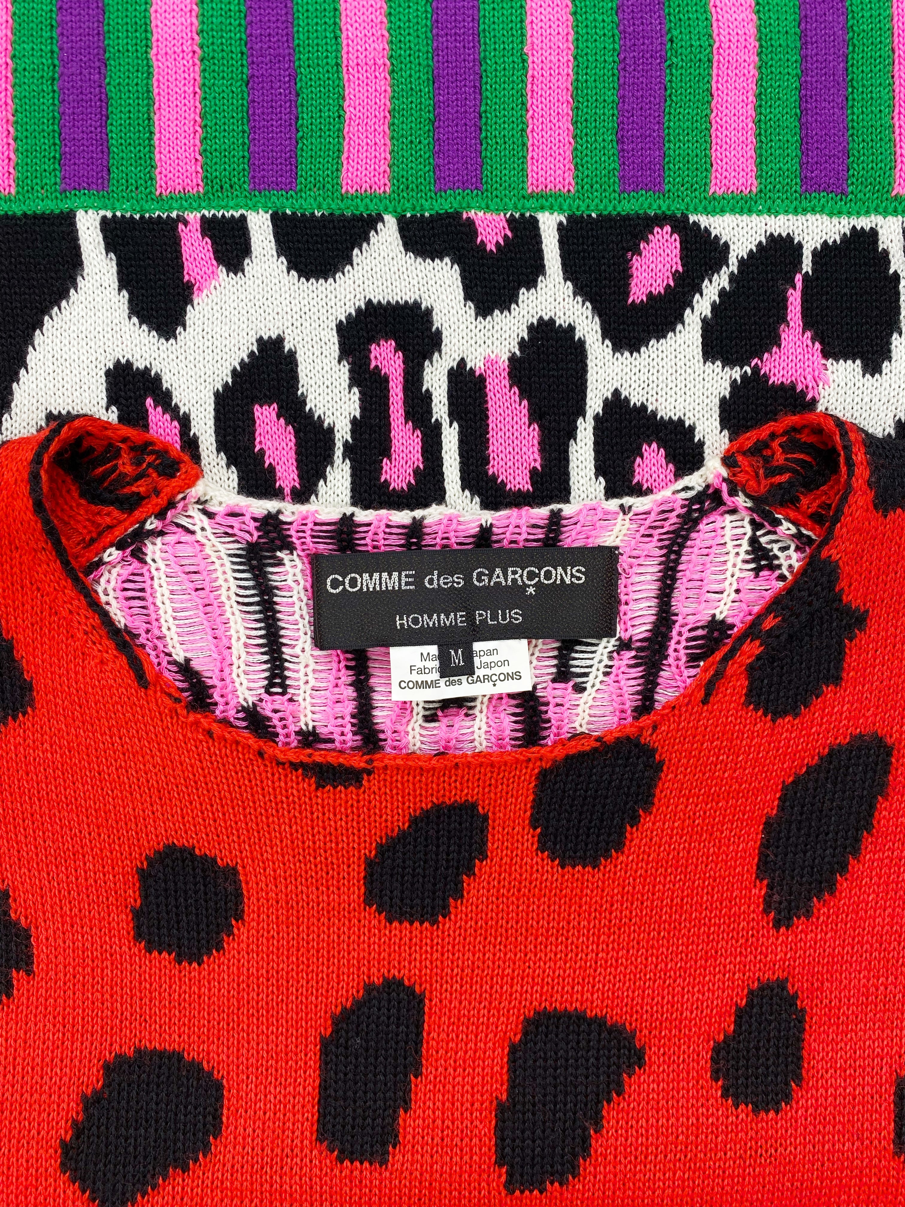 SS18 Comme Des Garçons Homme Plus Leopard Print Sweater Vest