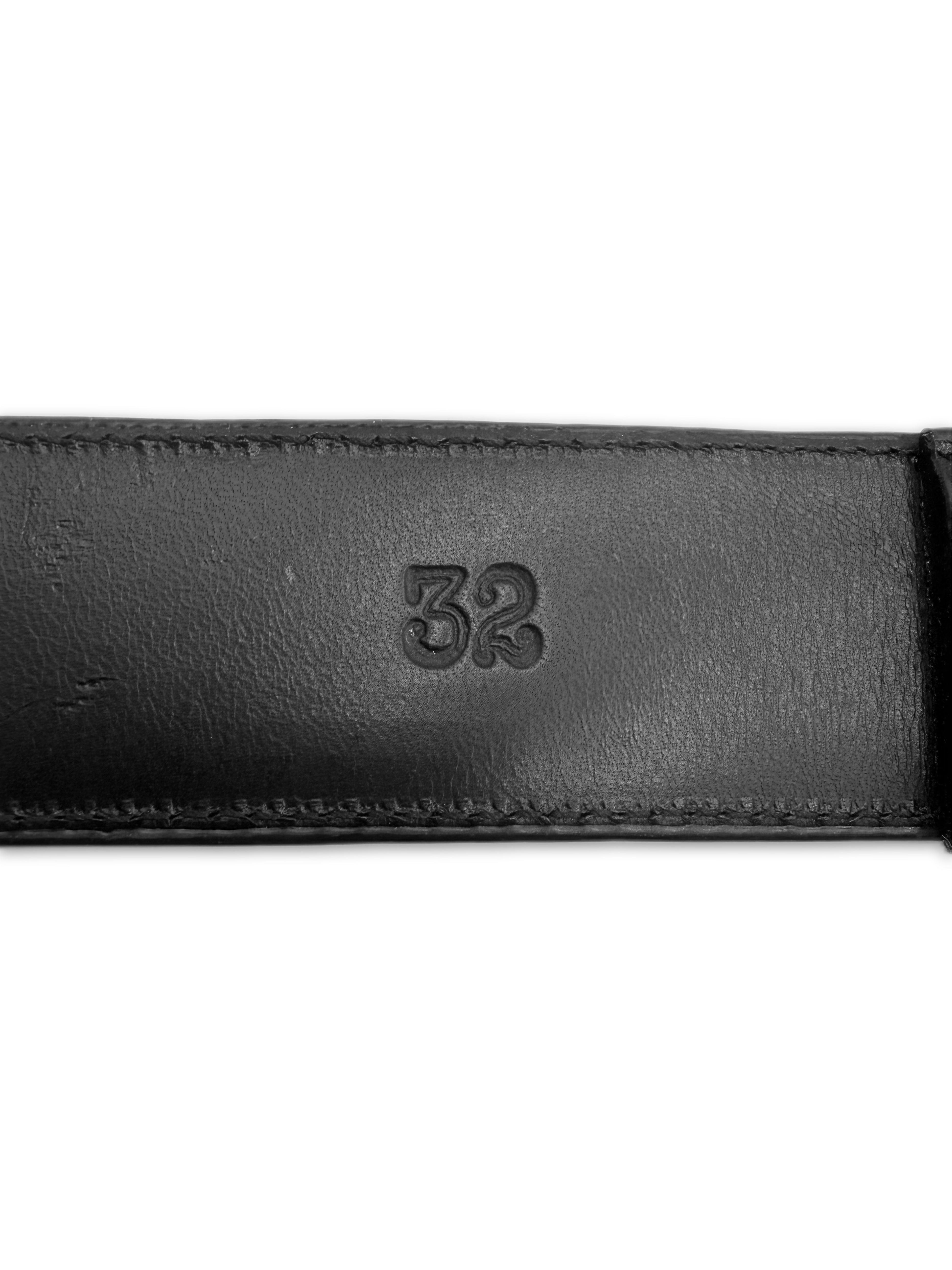 Chrome Hearts Double Roller .925 Silver Black Leather Belt