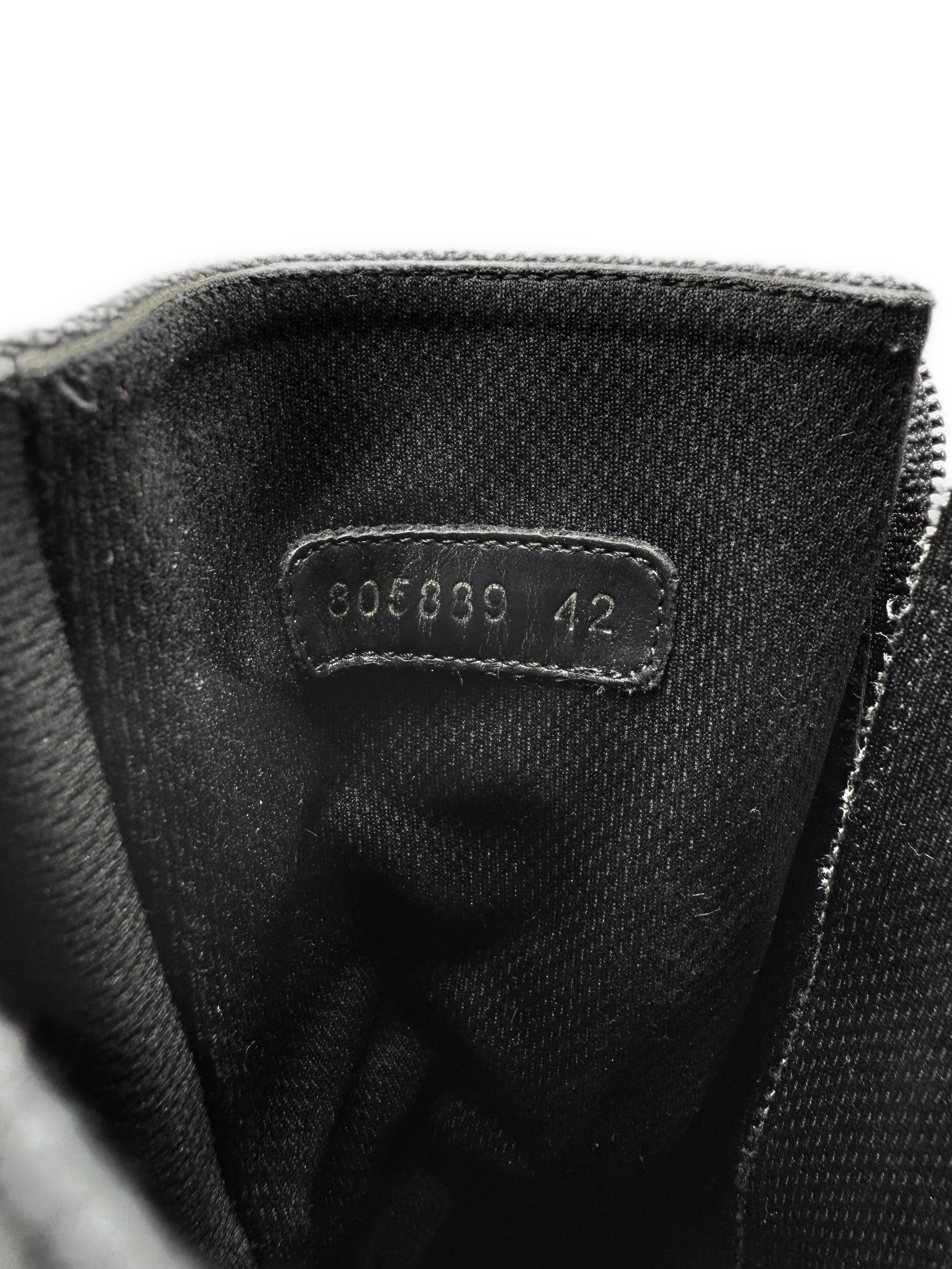 AW24 Balenciaga Canvas Hi-top Black Side Zip Combat Stomper Boots